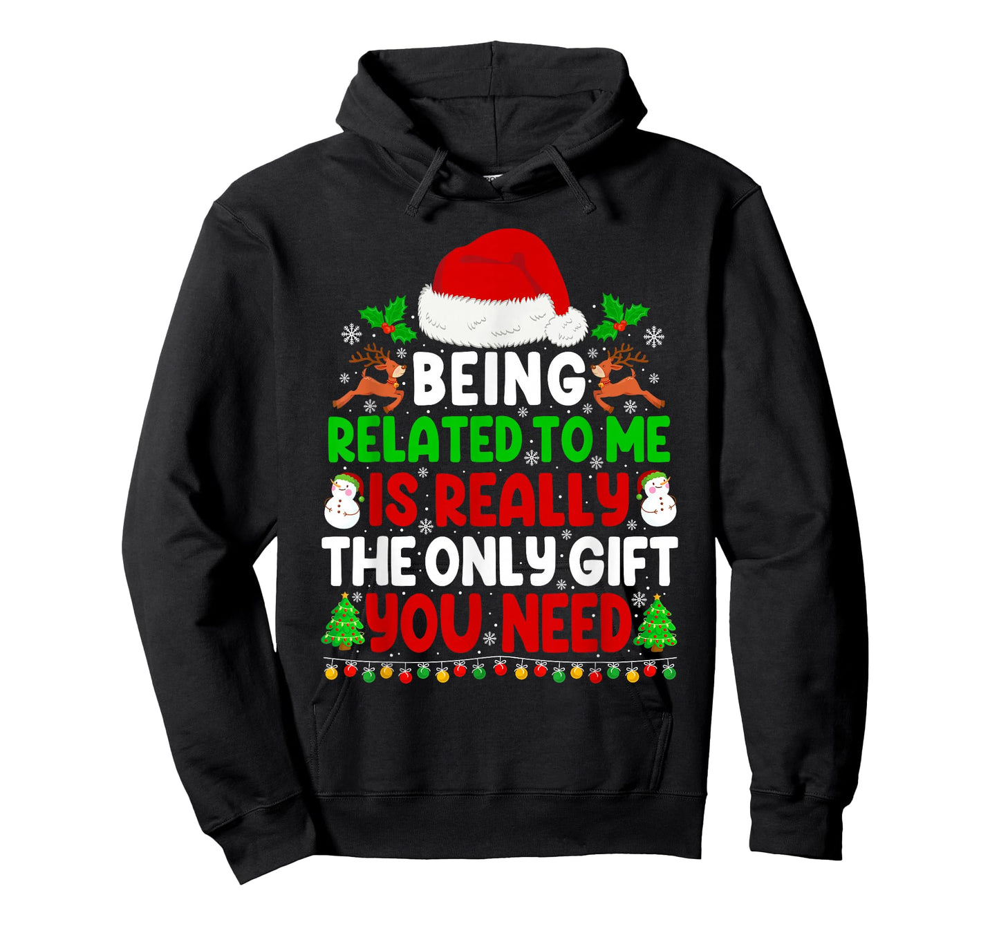 Being Related to Me Xmas Pajamas Funny Christmas Family T-Shirt