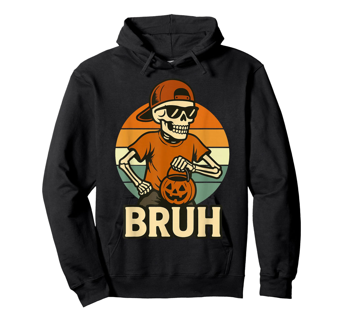 Cool Skeleton Bruh Halloween Shirt Kids Teen Boys Men Funny T-Shirt