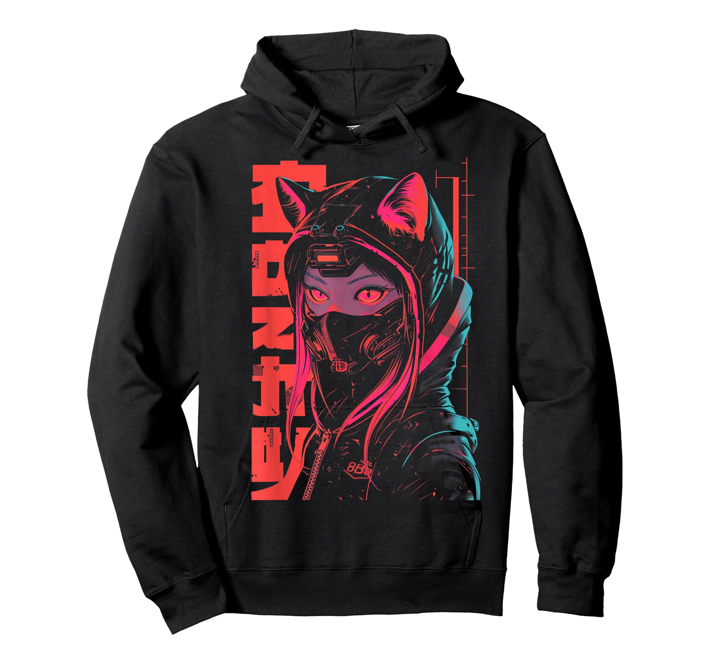 Anime Manga Punk Neko Cat Girl | Cyberpunk Japanese Harajuku T-Shirt