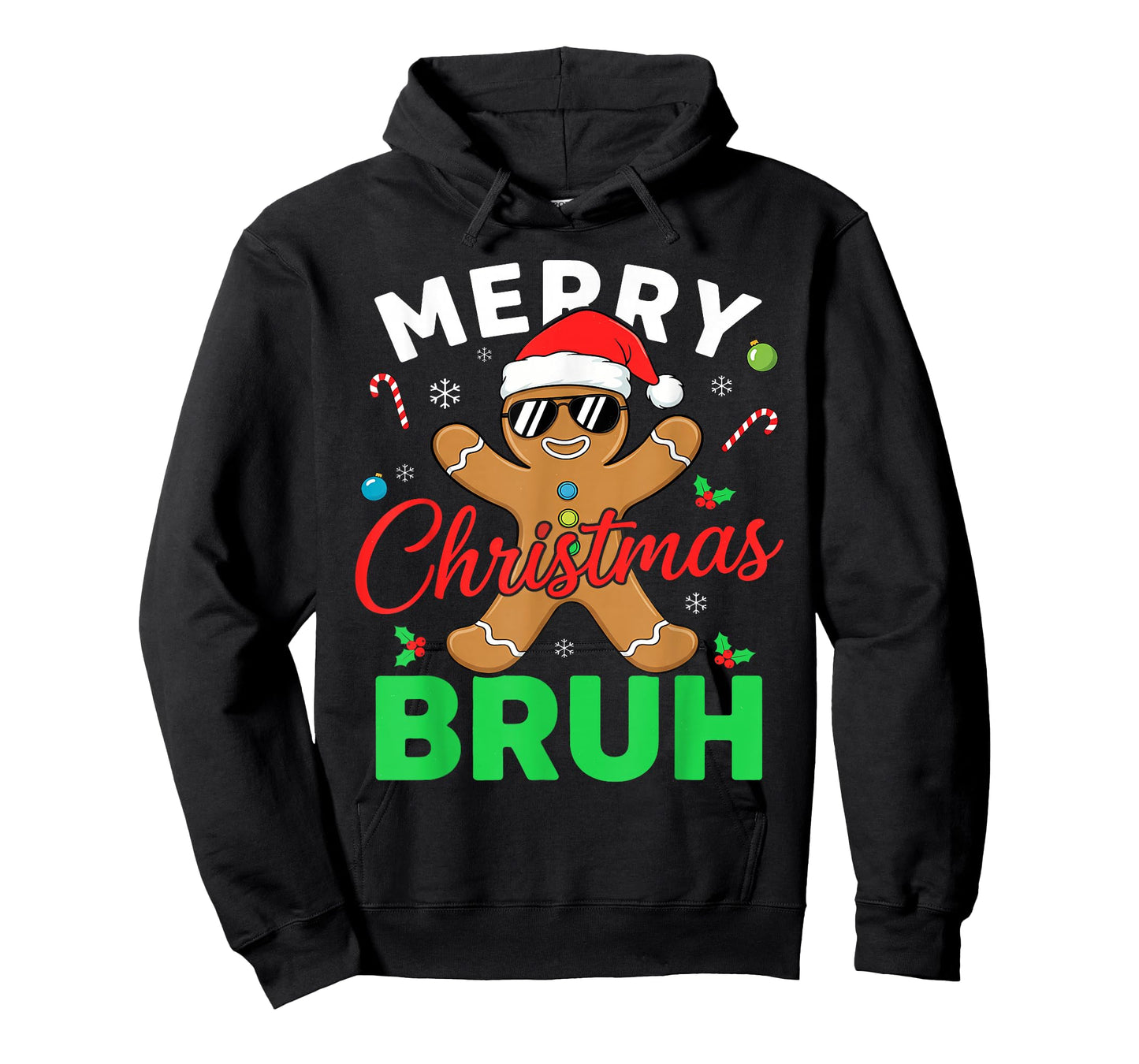 Merry Christmas Bruh Gingerbread Santa Hat Men Teacher T-Shirt