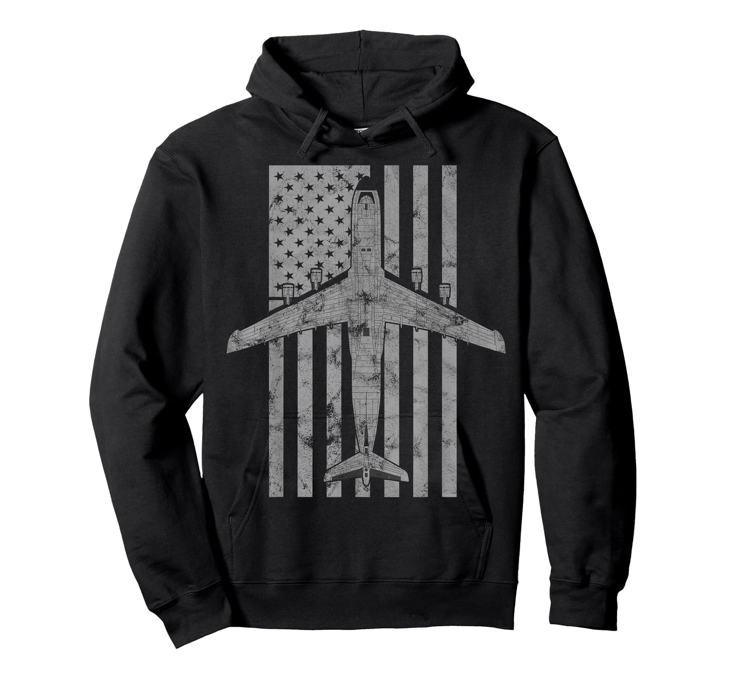 C-5 Galaxy Military Transport Airplane Vintage Flag T-Shirt