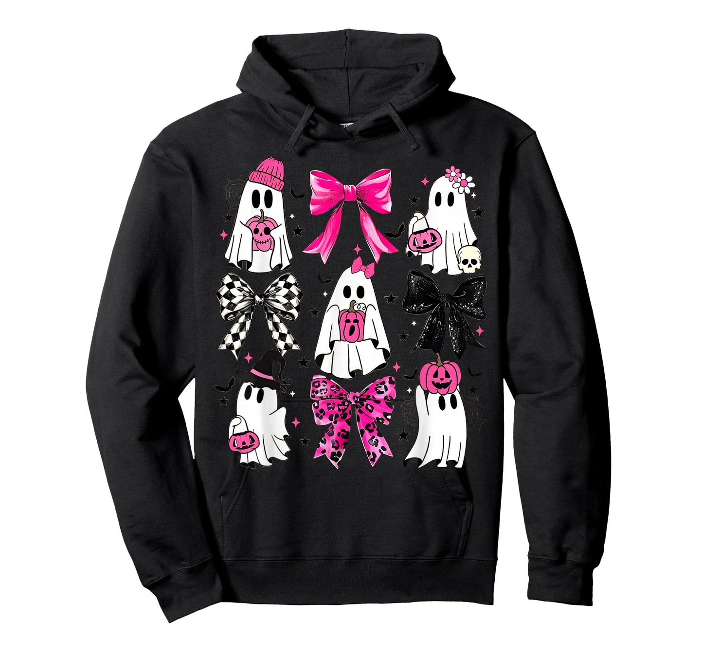 Cute Ghost Coquette Aesthetic Pink Bows Spooky Season Girl T-Shirt