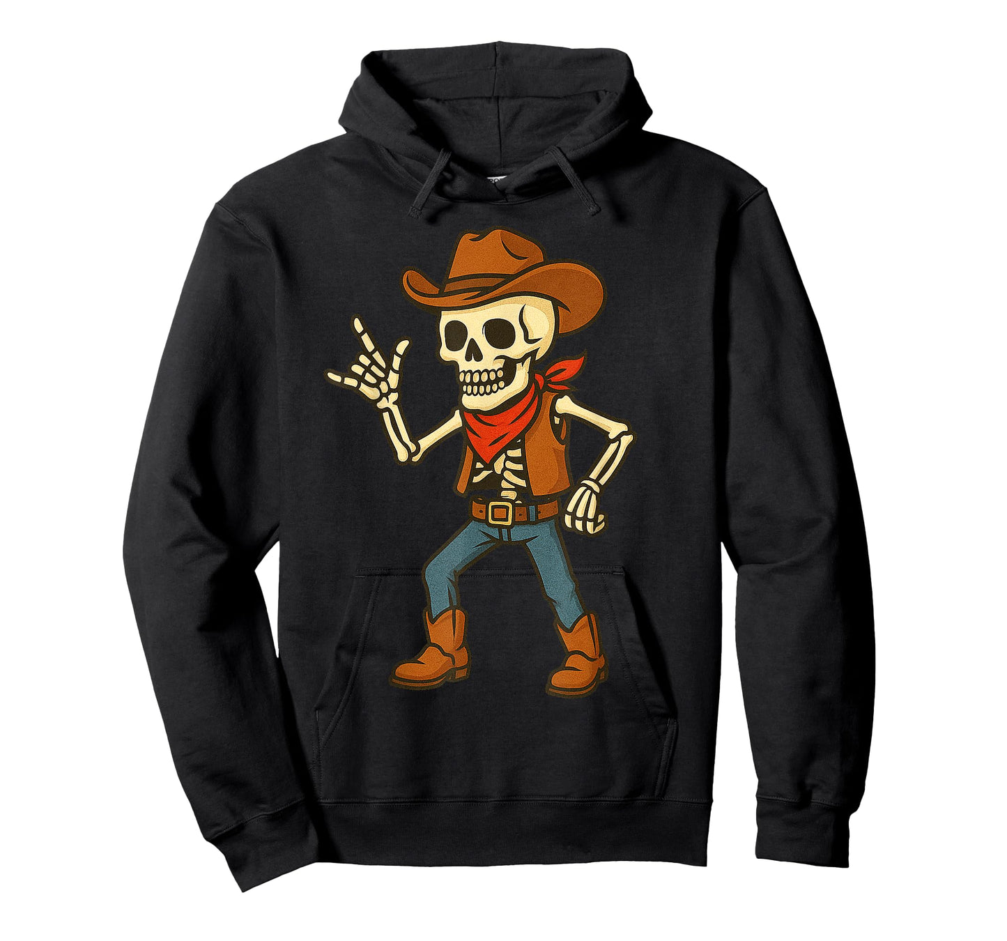 Funny Kids Halloween Bruh Costume, Spooky Cowboy Skeleton T-Shirt