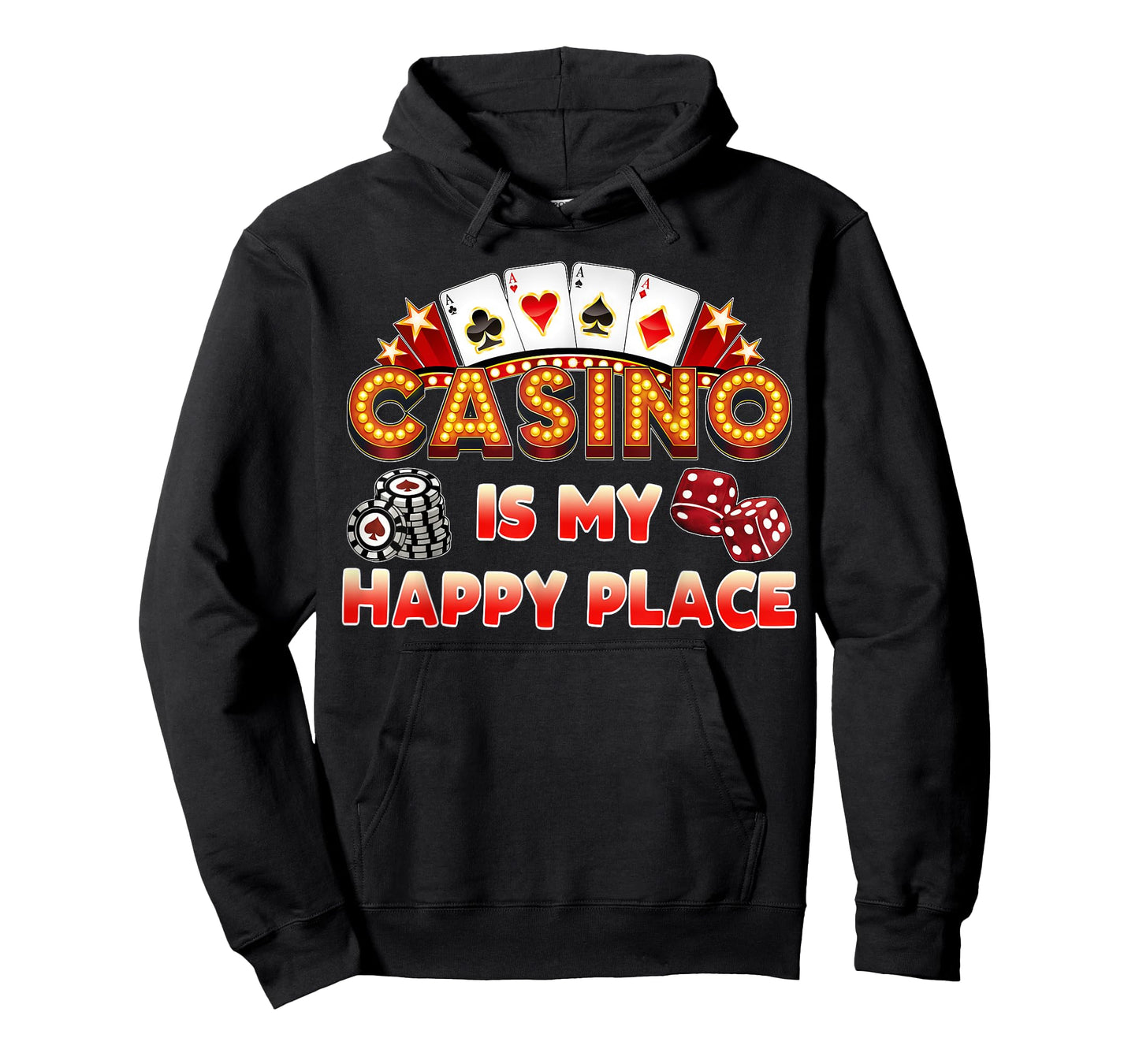 Casino Is My Happy Place Funny Gambling Poker Chips T-Shirt