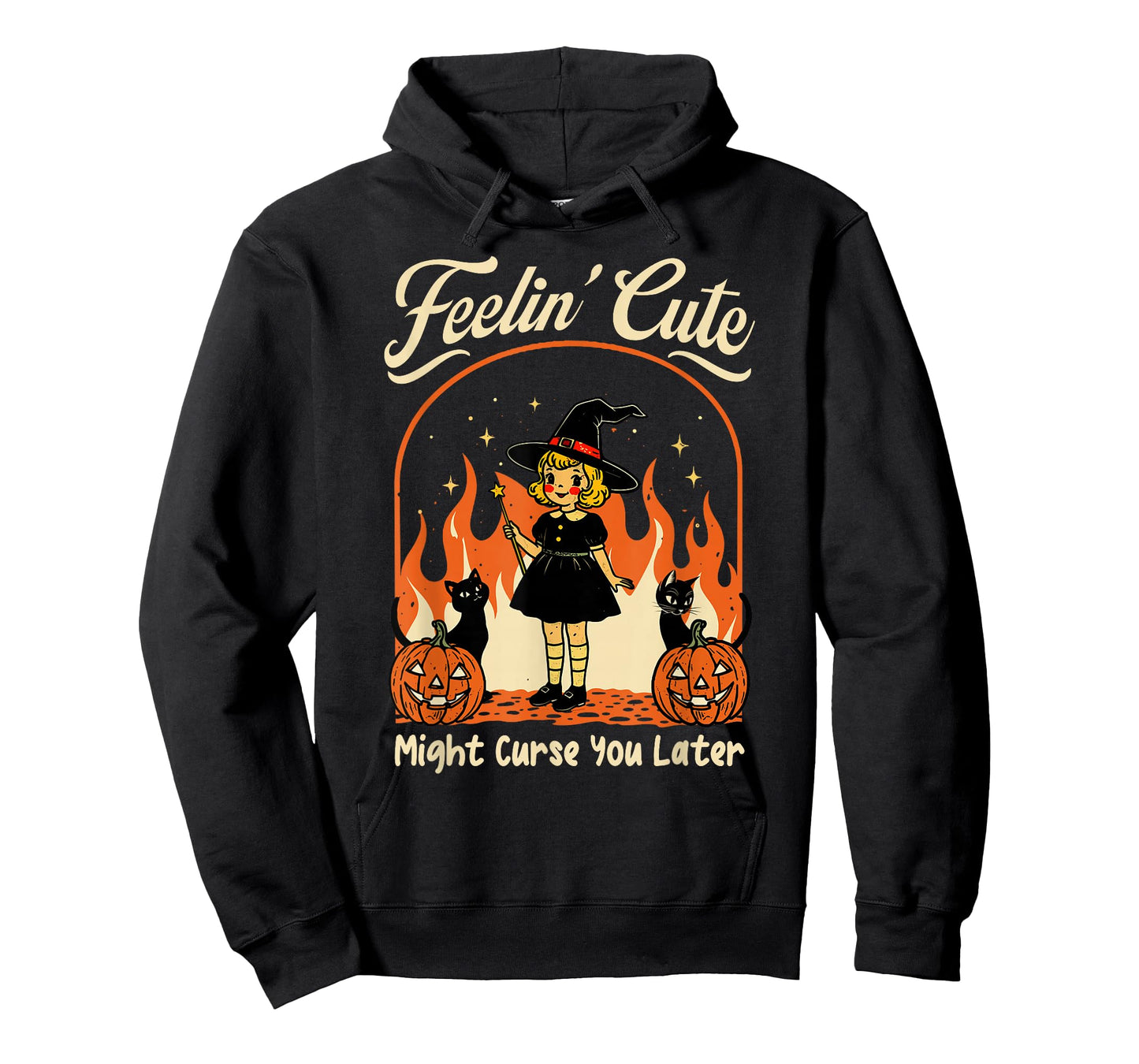 Feeling’s Cute Might Curse You Later Halloween Black Cat T-Shirt