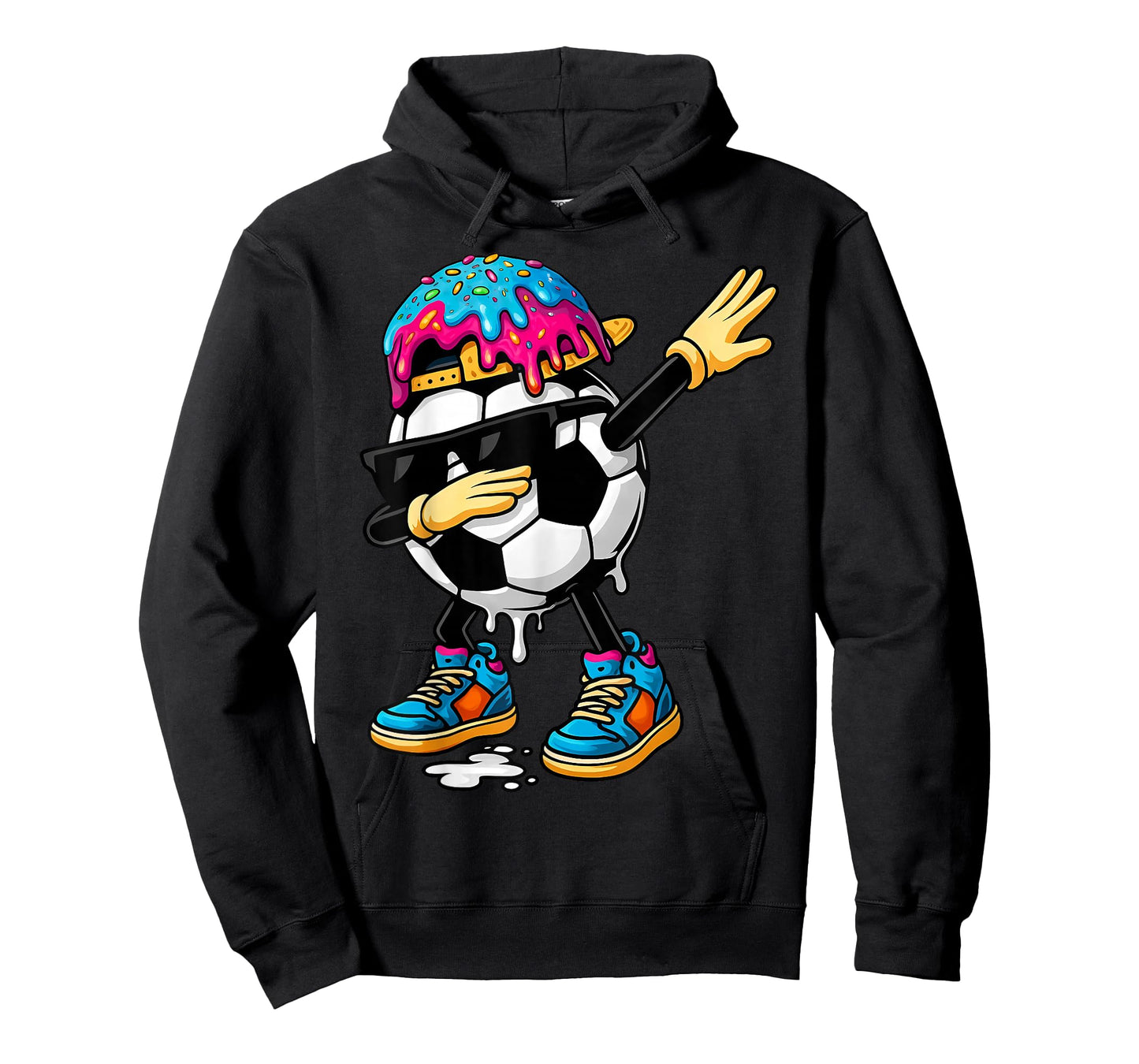 Dabbing Soccer Ice Cream Drip for Boys Funny Soccer Kids T-Shirt