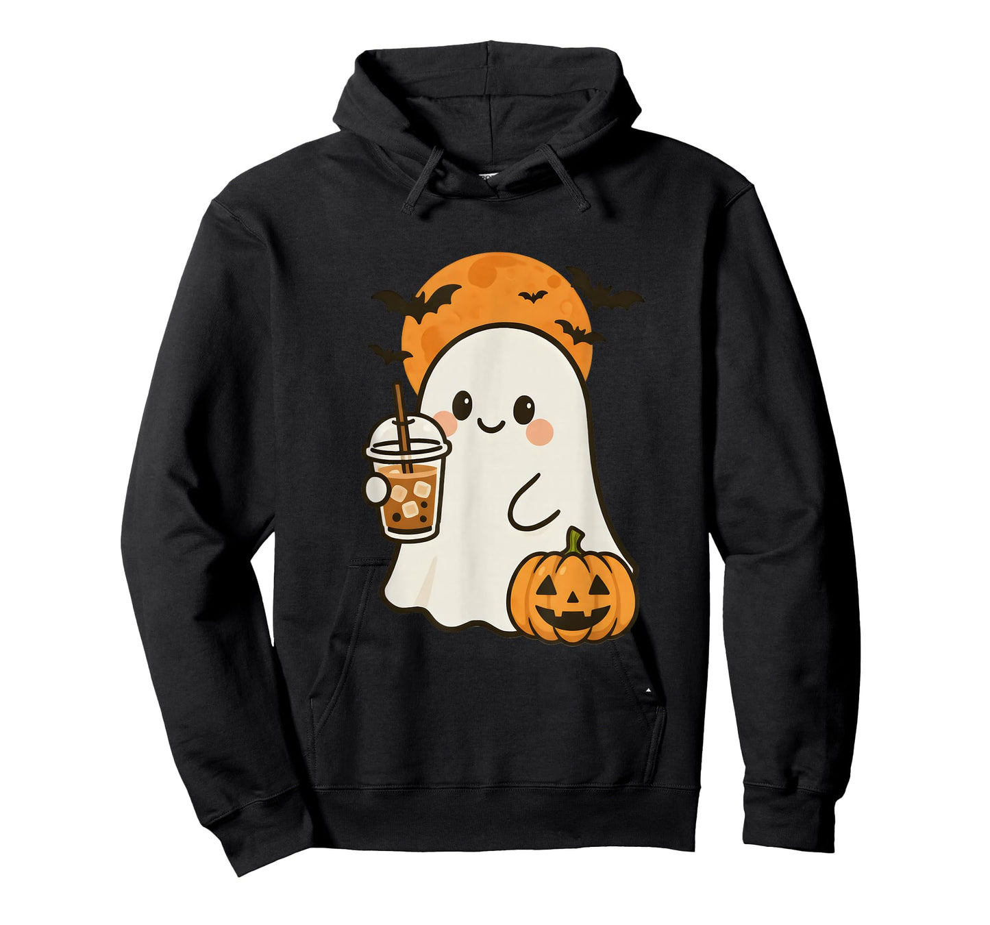 Cute Ghost Iced Coffee and Pumpkin for Halloween Costume T-Shirt