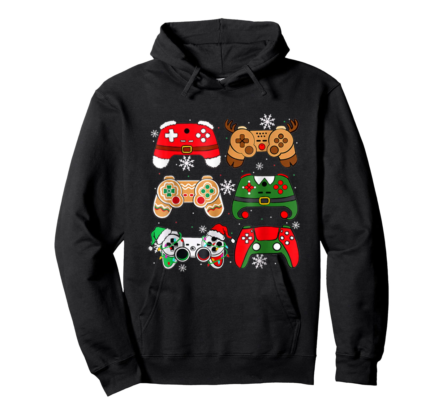 Boys Christmas Shirt Santa Elf Gaming Controllers Gamer Xmas T-Shirt