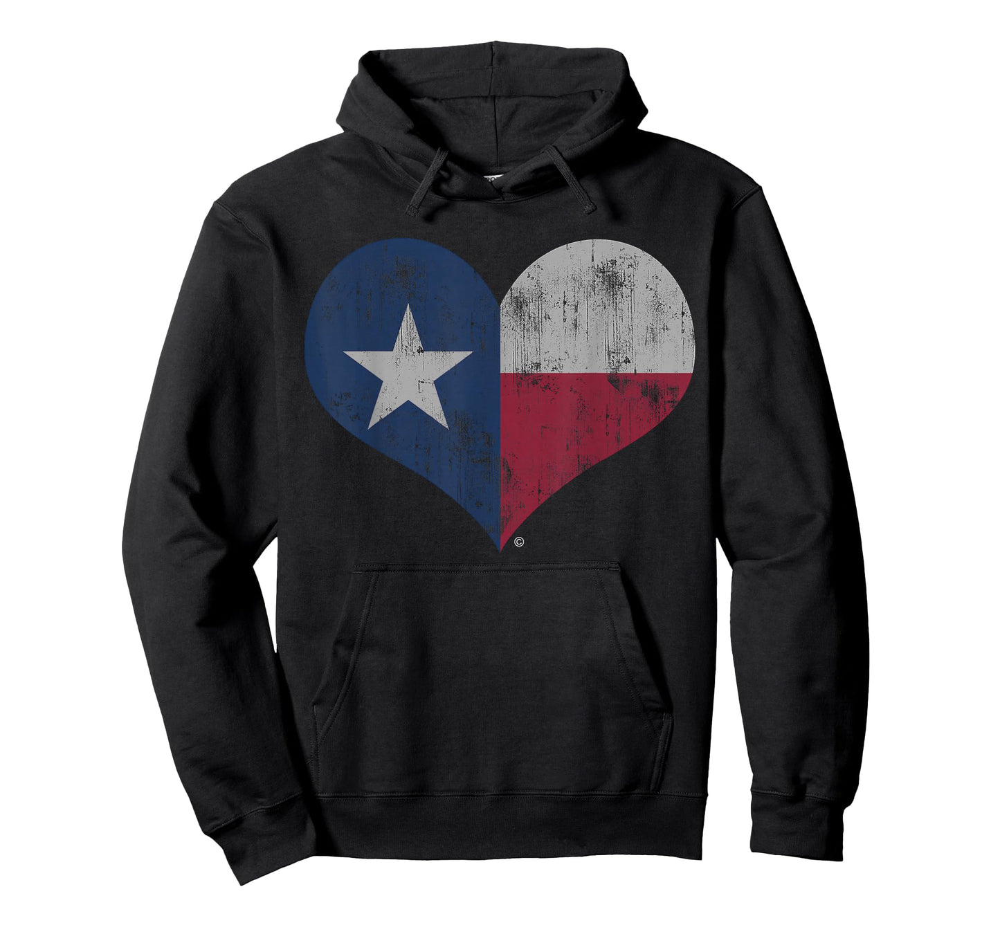 Texas Flag Heart Design Distressed T-Shirt