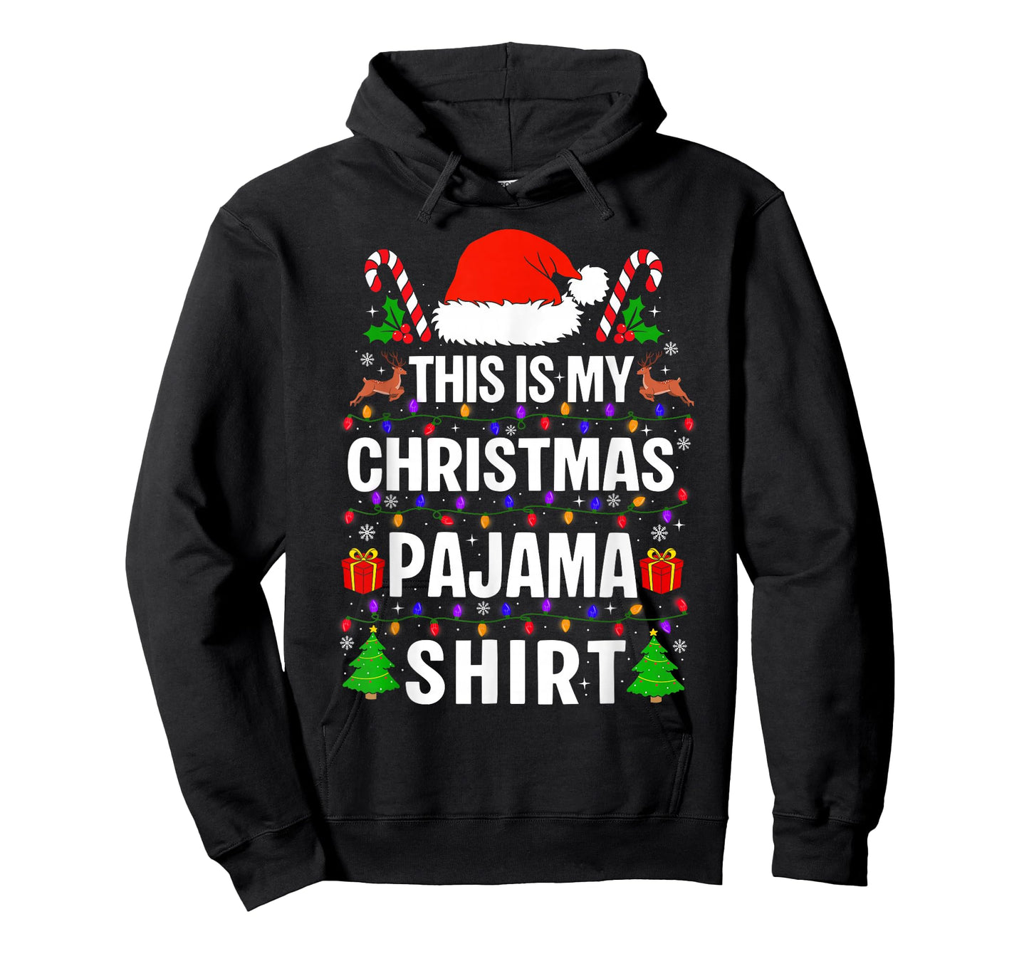 This is My Christmas Pajama Shirt Santa Hat Xmas Holiday T-Shirt