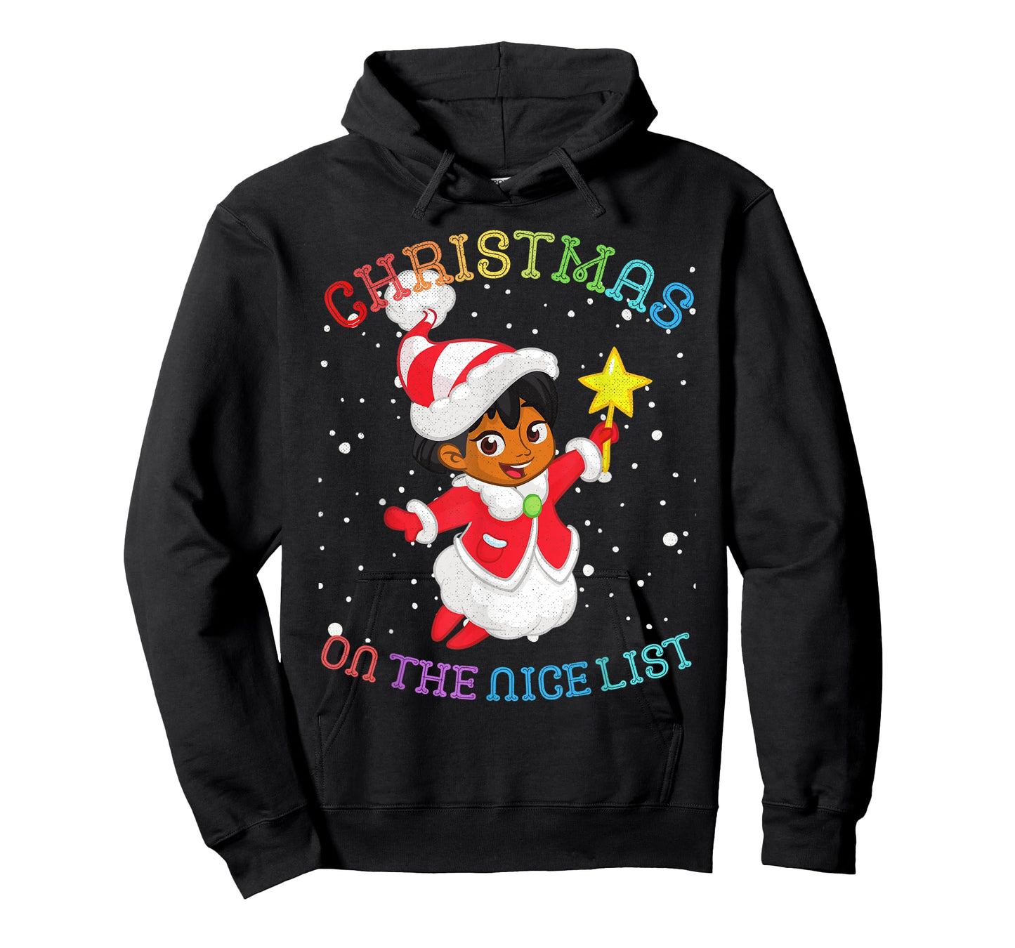 Christmas African American Girl Angel: On the Nice List T-Shirt