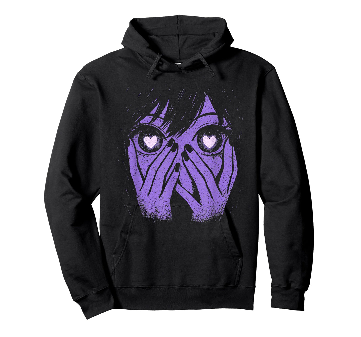 Anime Eyes Girl Hearts Manga Otaku Grunge Alt Goth Aesthetic T-Shirt
