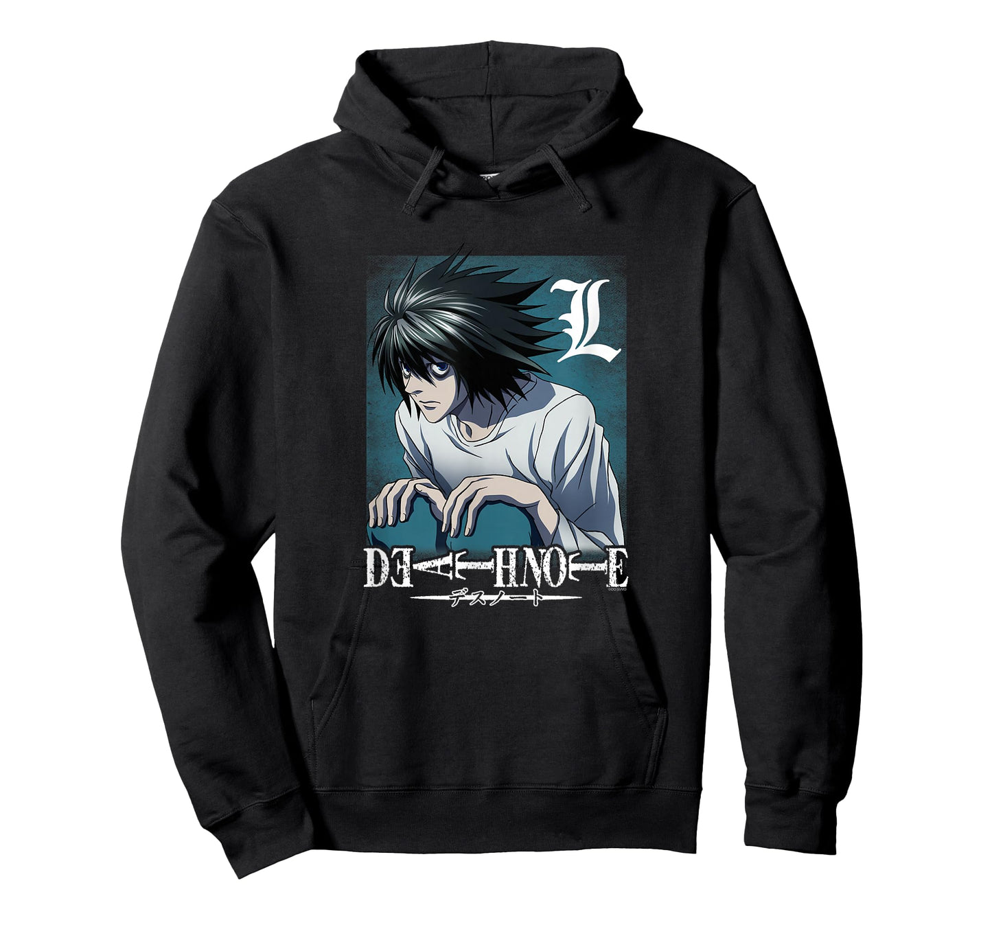 Death Note L Crouching with Logo Anime T-Shirt