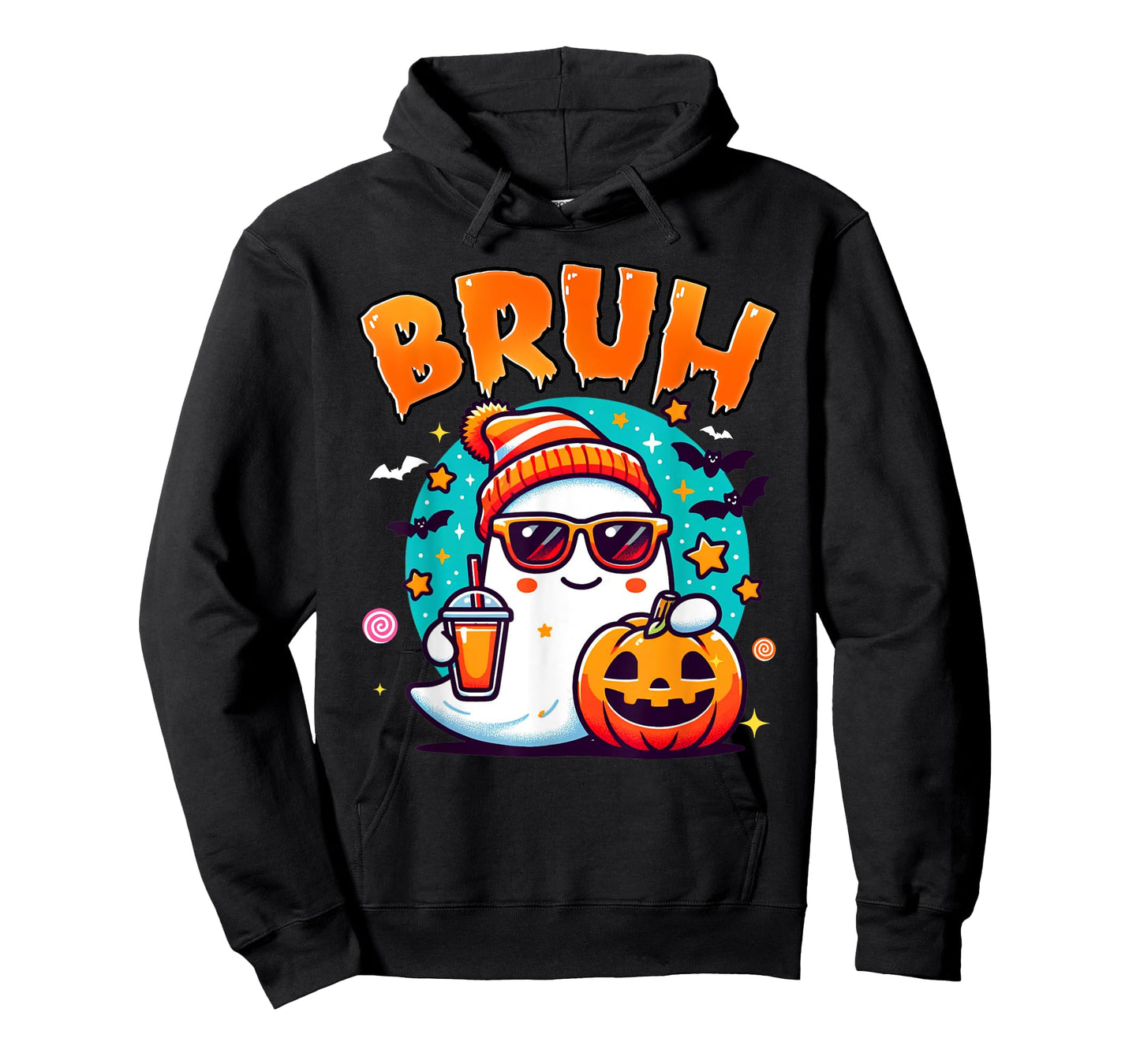 Bruh Ghost Halloween Cute Ghost Trick Or Treat Candy Kids T-Shirt
