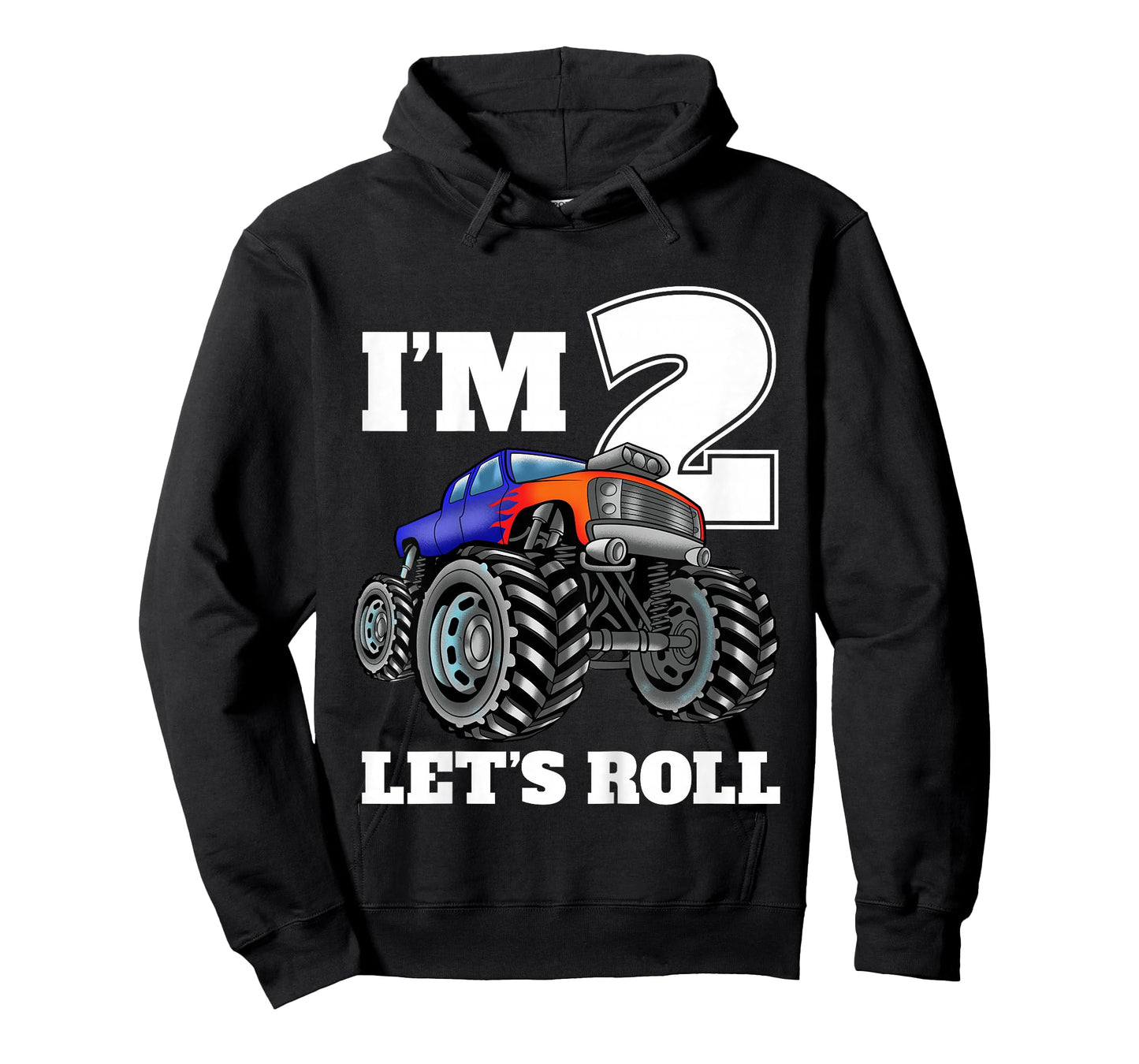 Kids Monster Truck 2nd Birthday Boy 2 Two Year Old T-Shirt