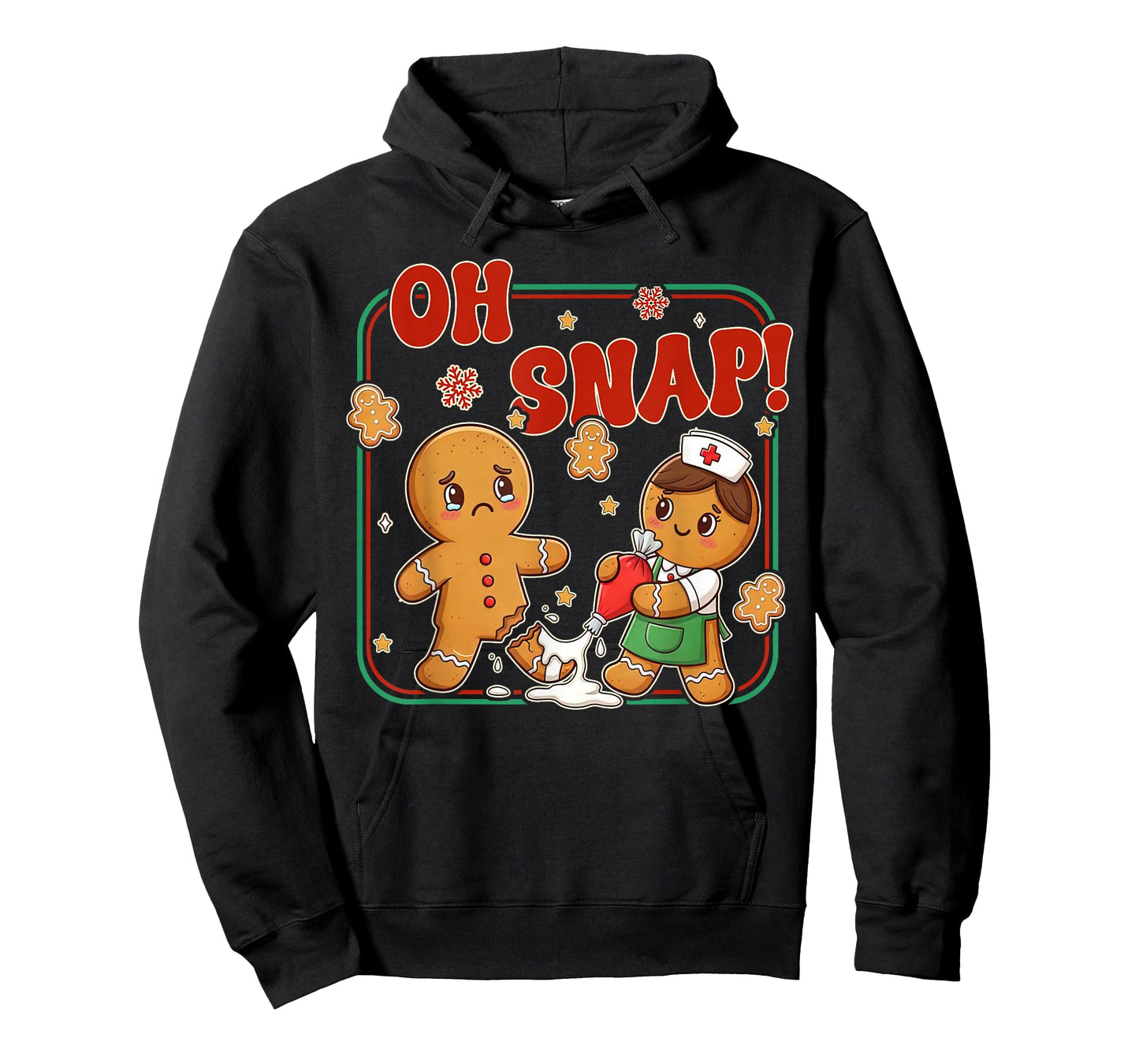 Oh Snap Gingerbread Nurse Funny Nursing Christmas Holiday T-Shirt