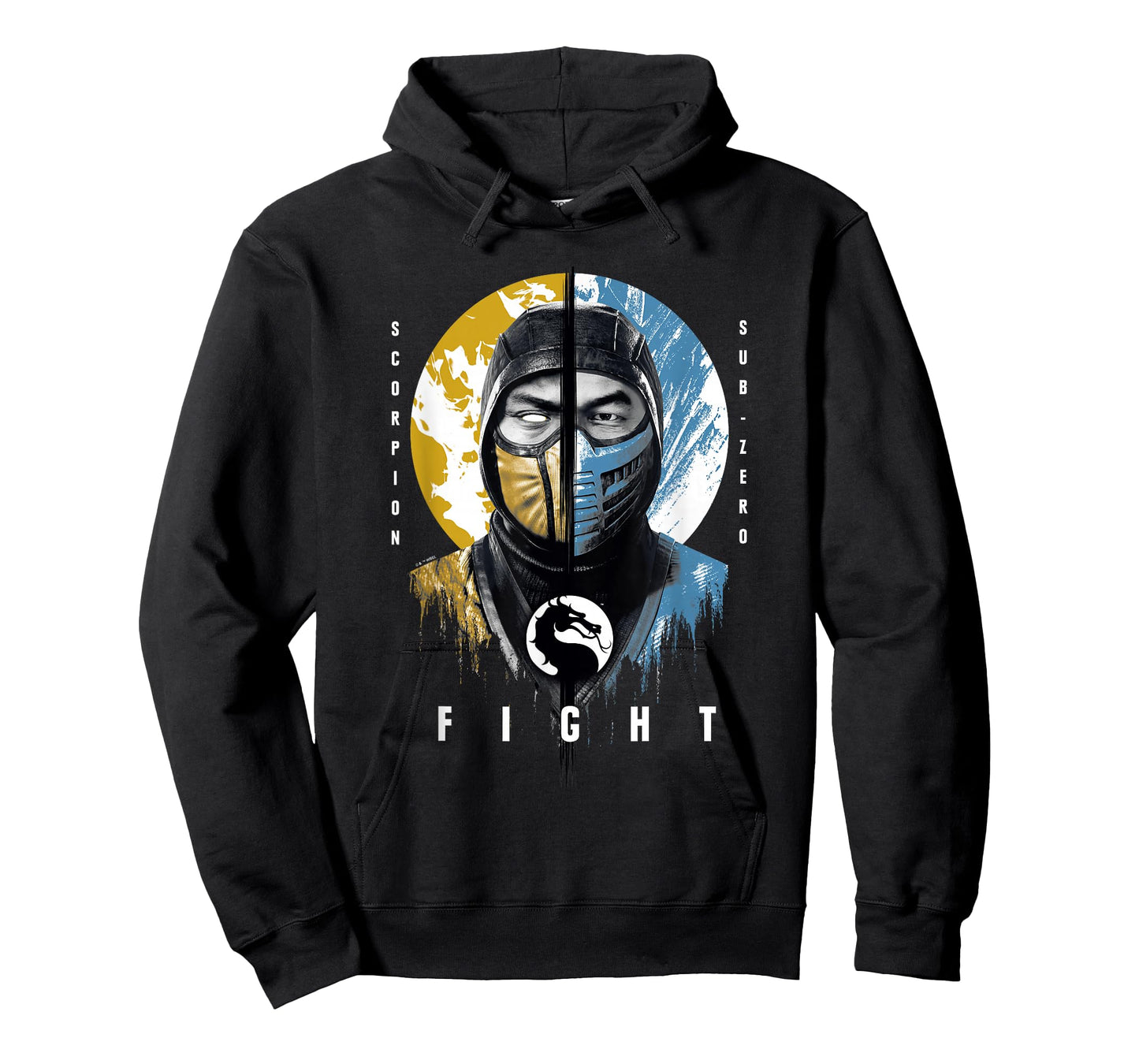 Mortal Kombat Klassic Scorpion Vs Sub-Zero Fight Portrait T-Shirt
