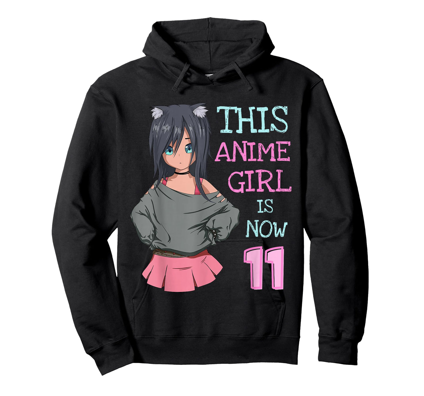 This Anime Girl Is Now 11 Years Old Birthday Girl Kawaii T-Shirt
