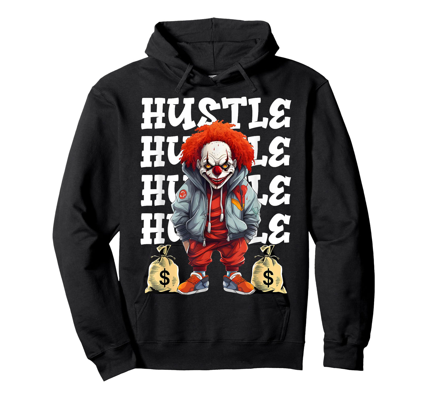Hip Hop Scary Clown Hustle Money Urban Streetwear Halloween T-Shirt