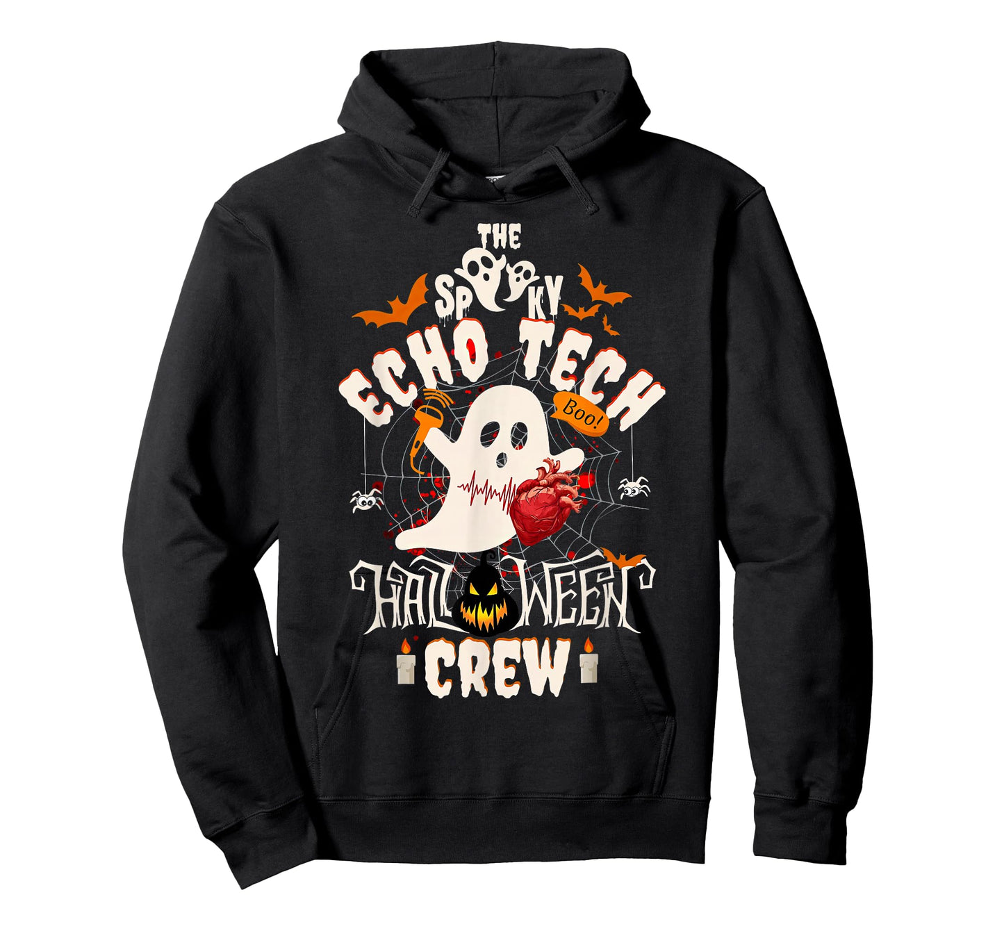 Spooky Echo Tech Halloween Crew Cardiac Sonographer Ghost T-Shirt