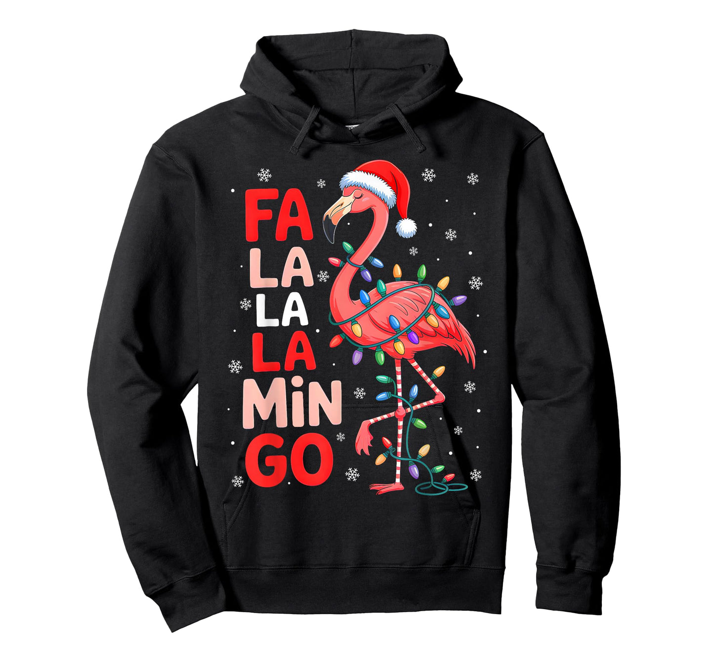 FA La La La Mingo Flamingo Christmas Lights Xmas Pajamas T-Shirt