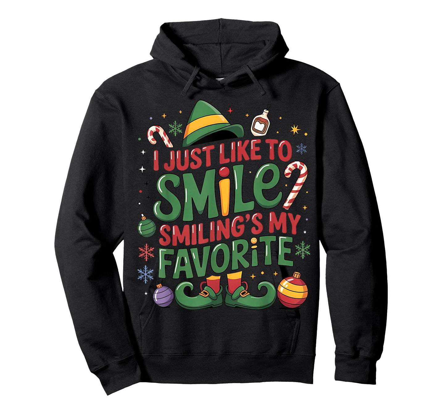 I Just Like to Smile Smiling is My Favorite Elf Christmas T-Shirt