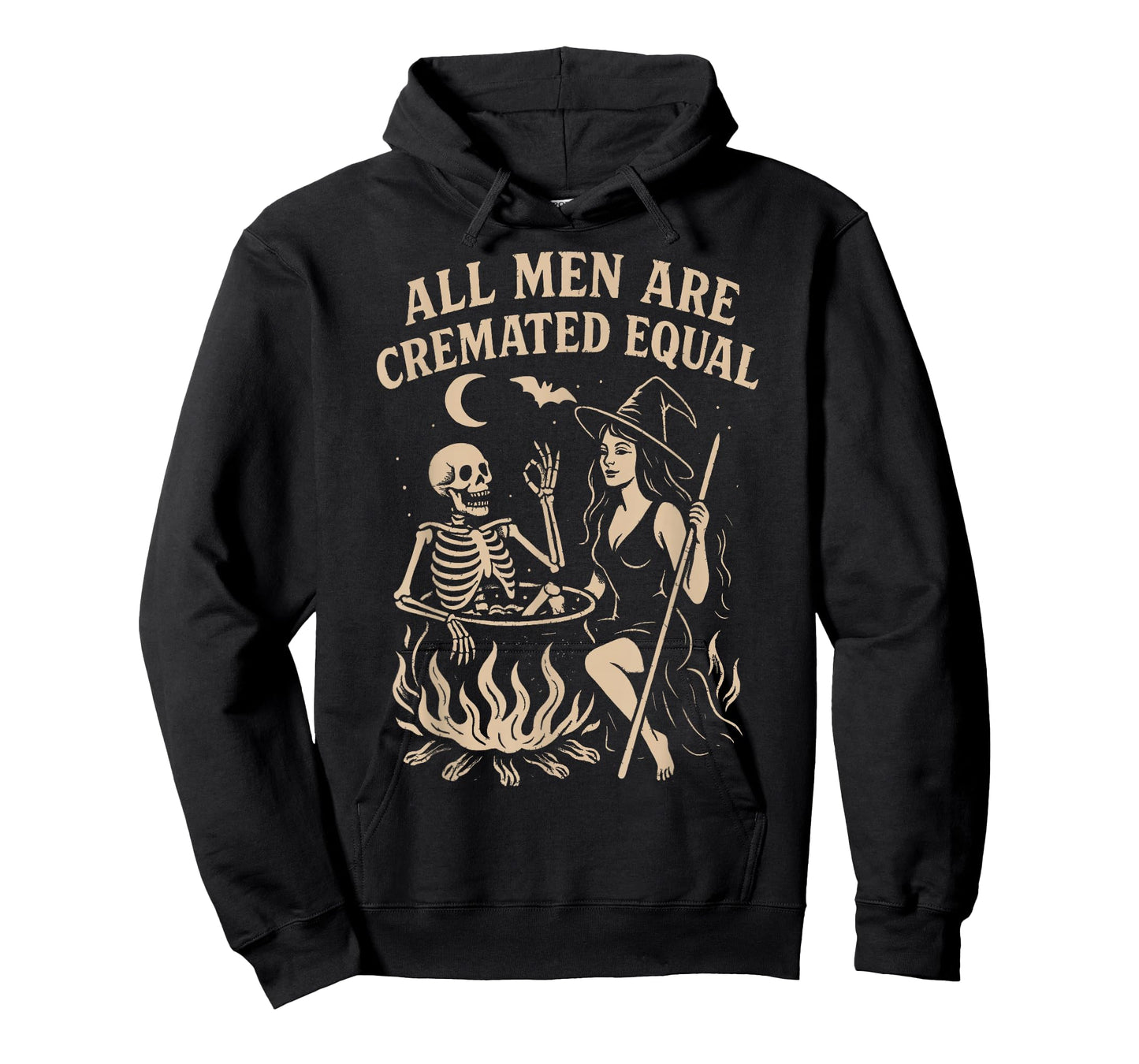 All Men are Cremated Equal Funny Halloween Witch Skeleton T-Shirt