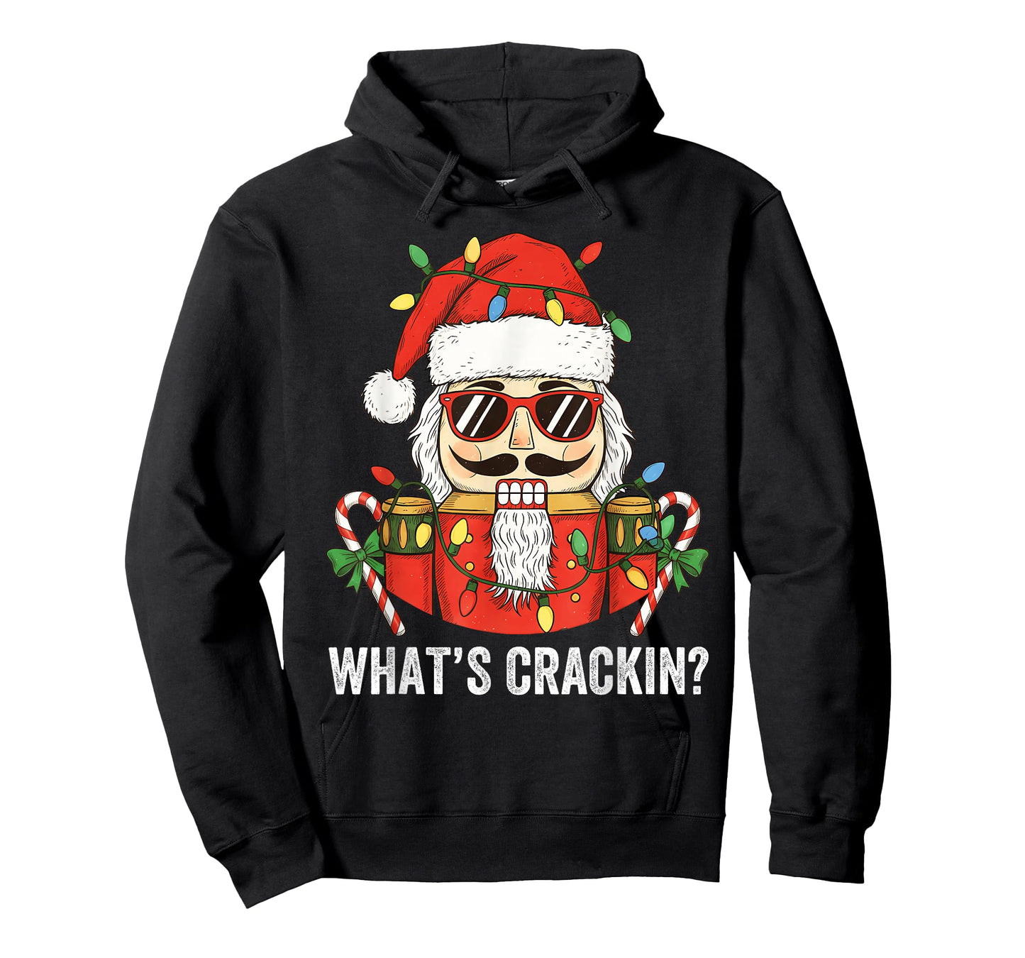 Funny Nutcracker Christmas Shirt Santa Hat Candy Cane Xmas T-Shirt
