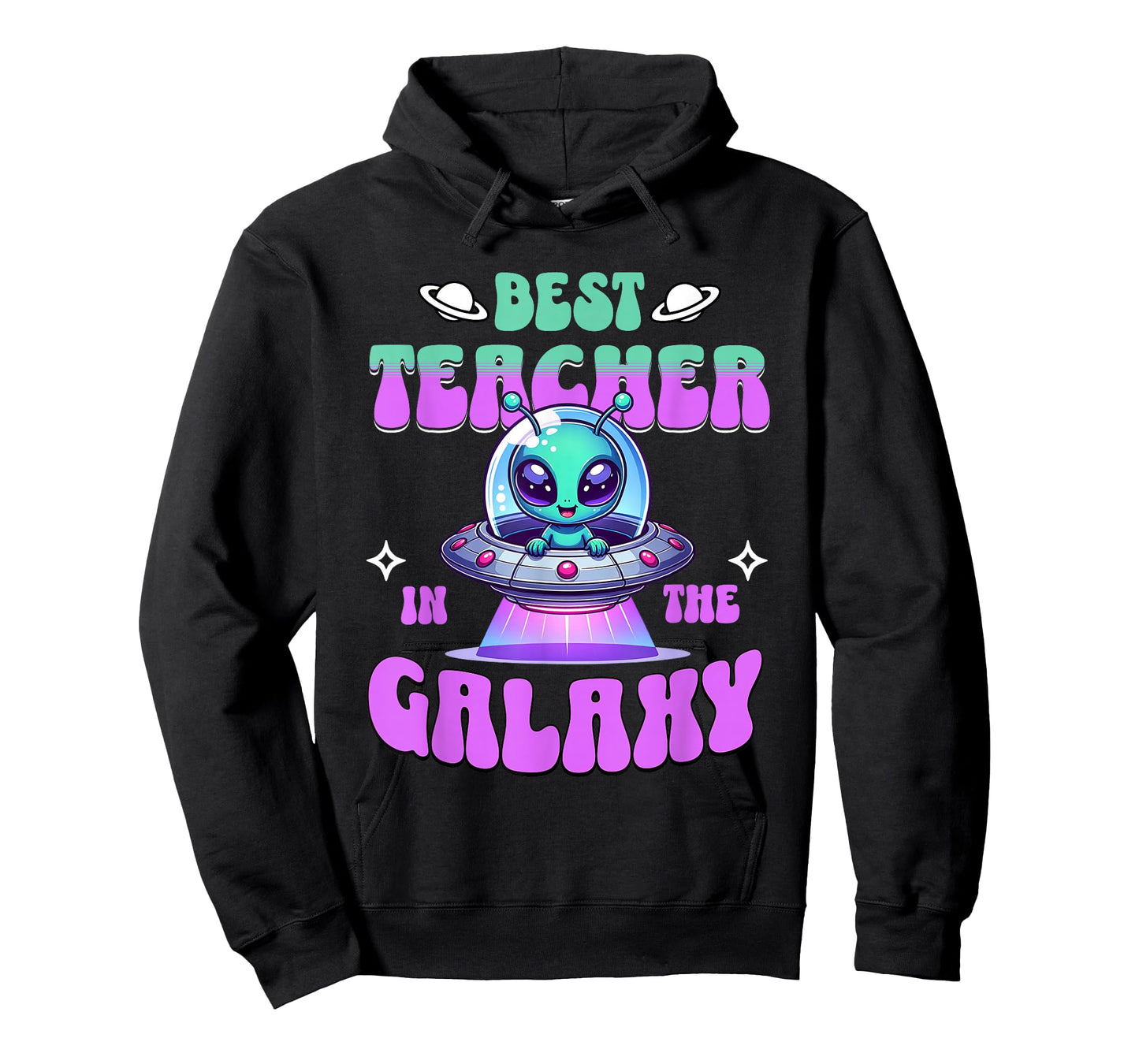 Best Teacher in the Galaxy Cute Alien UFO Graphic T-Shirt