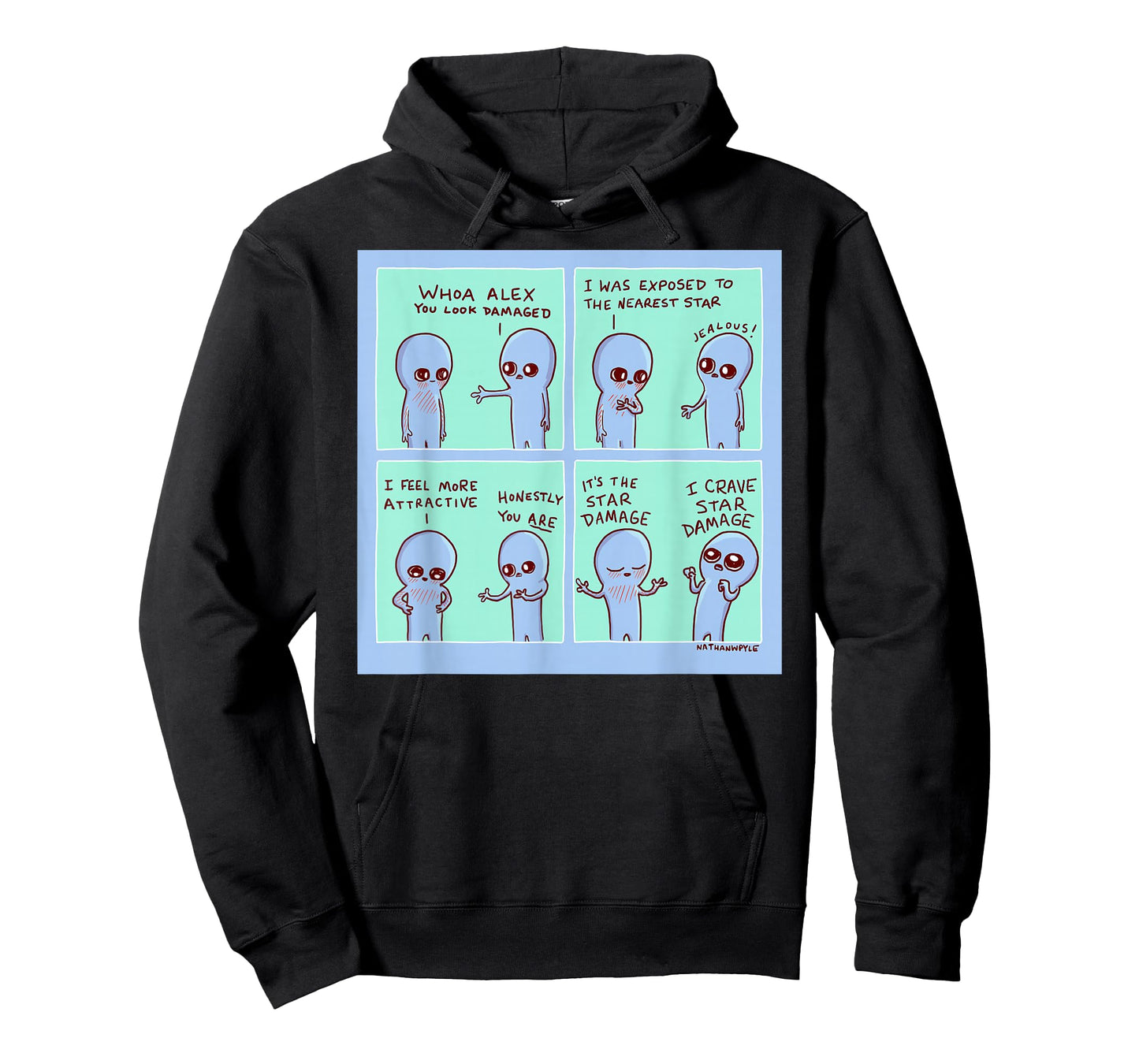Threadless Nathan W. Pyle Strange Planet Star Damage Graphic T-Shirt