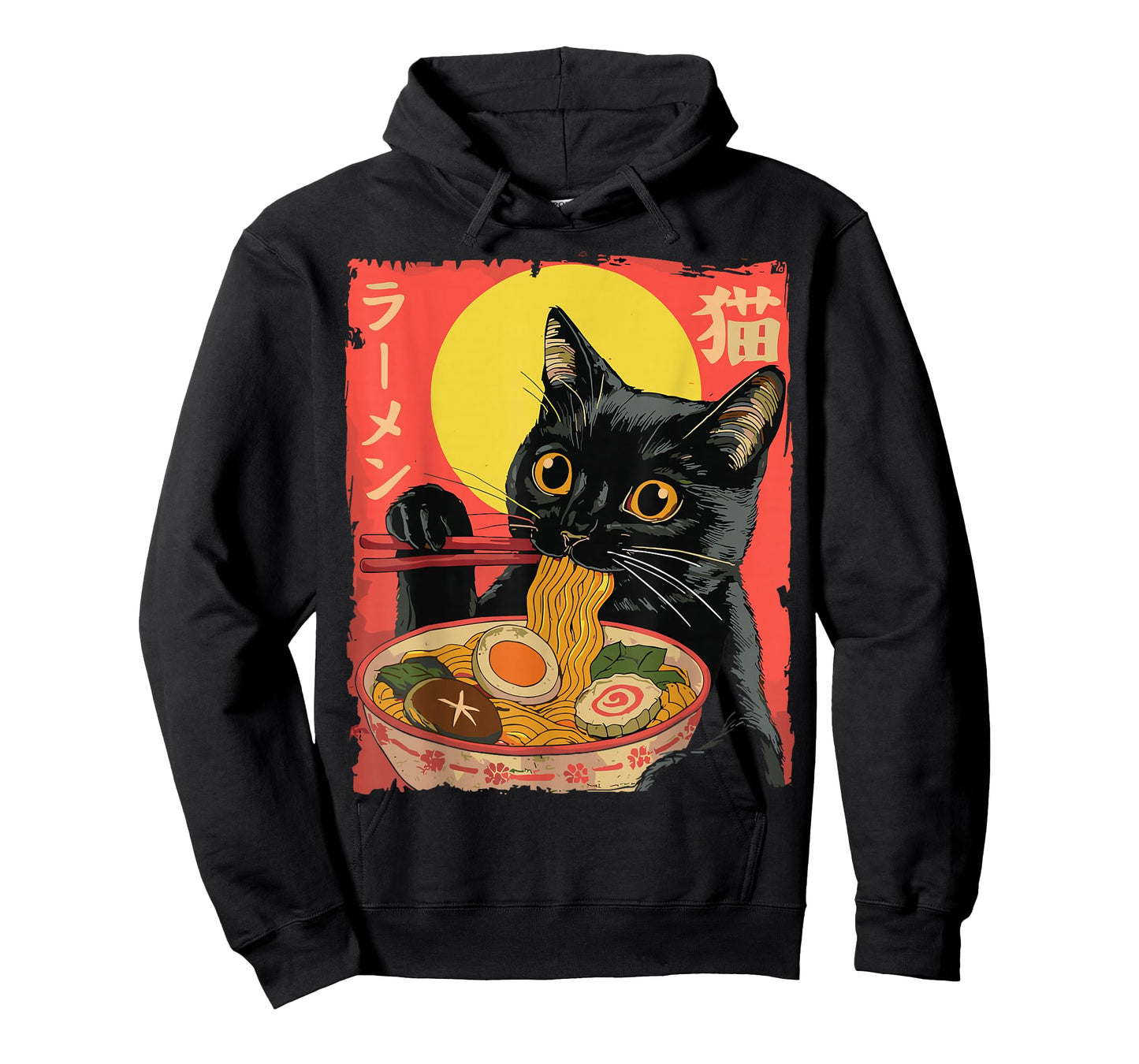 Japanese Anime Ramen Cat Kawaii Noodle Bowl Graphic T-Shirt