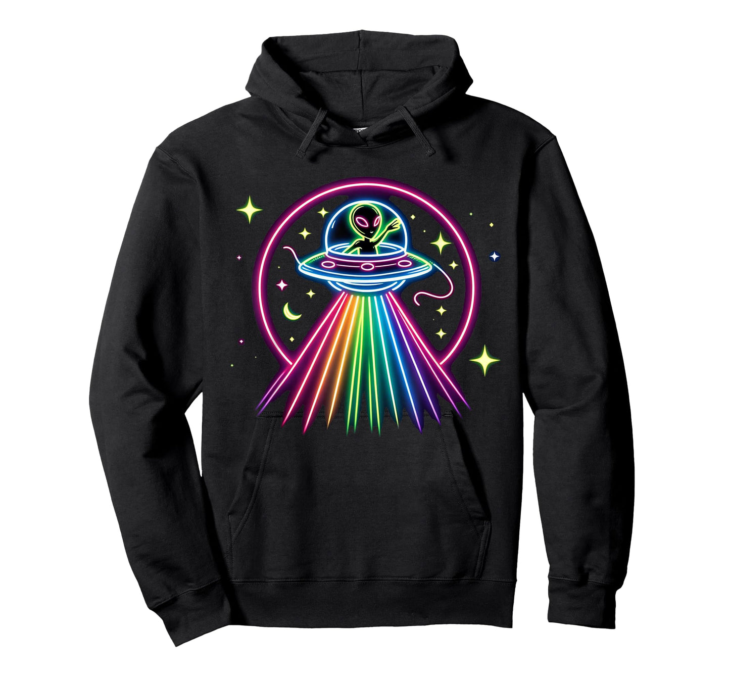 Space Alien UFO Neon Lights Rave Alien Lovers T-Shirt