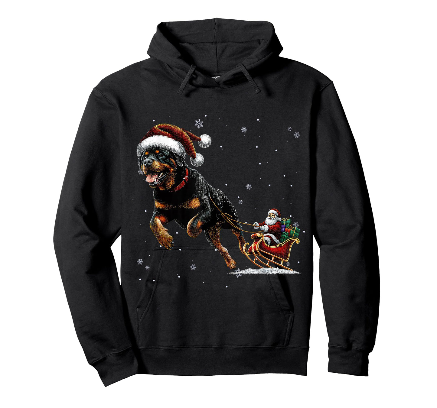 Rottweiler Santa Christmas Tree Lights Ugly Pajama Dog Lover T-Shirt