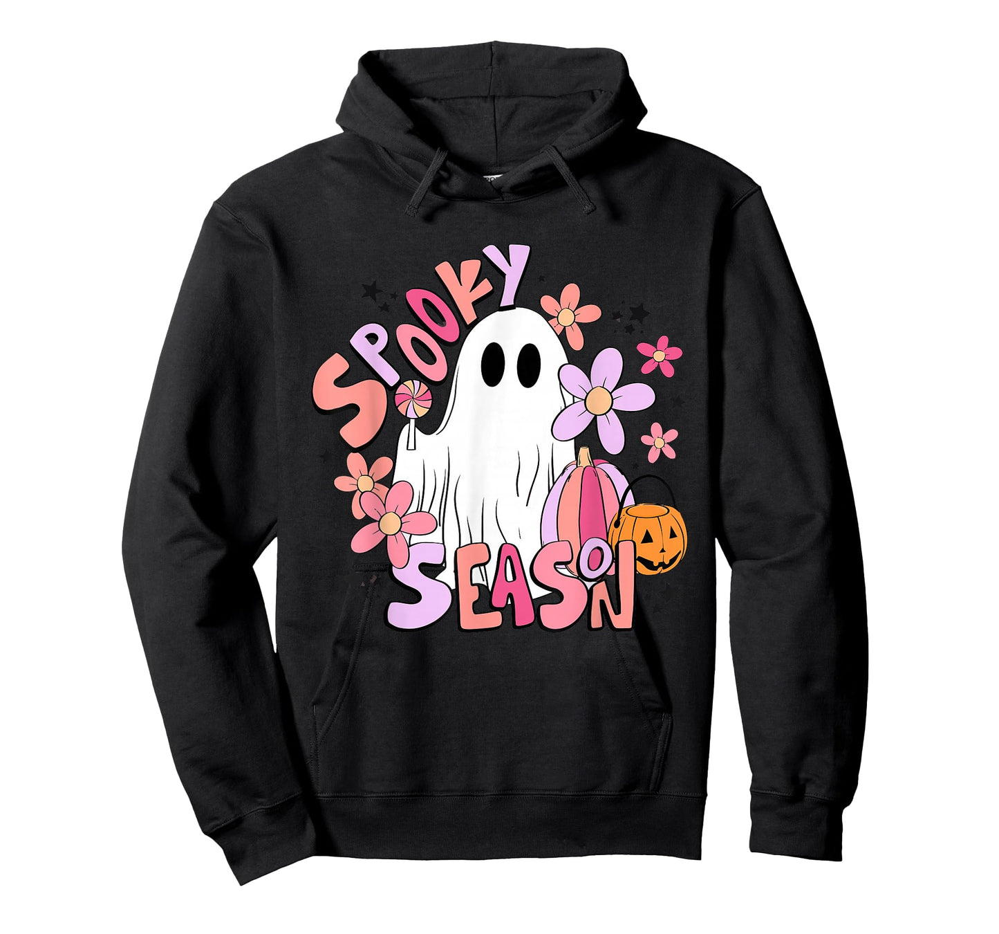 Retro Cute Ghost Spooky Season Funny Halloween T-Shirt