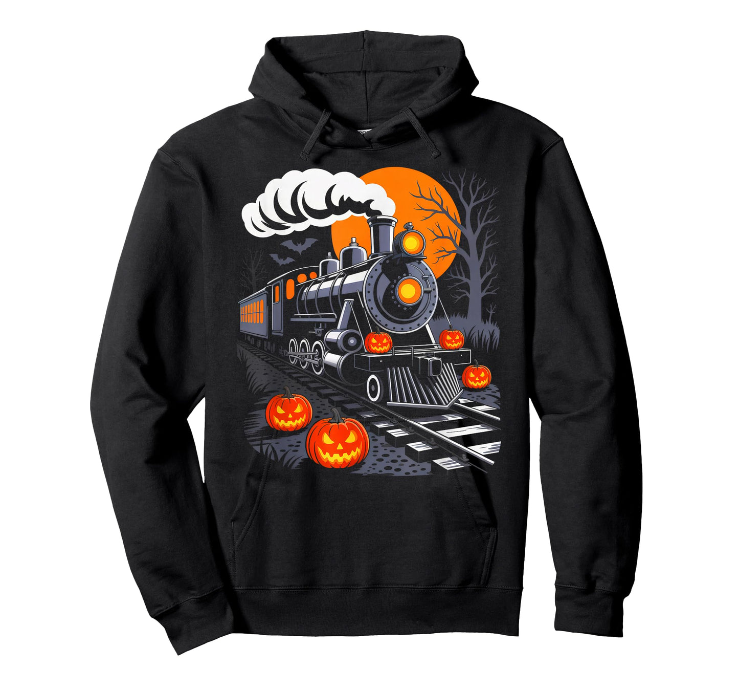 Funny Halloween Train Pumpkin Costume Train Lover Railroad T-Shirt