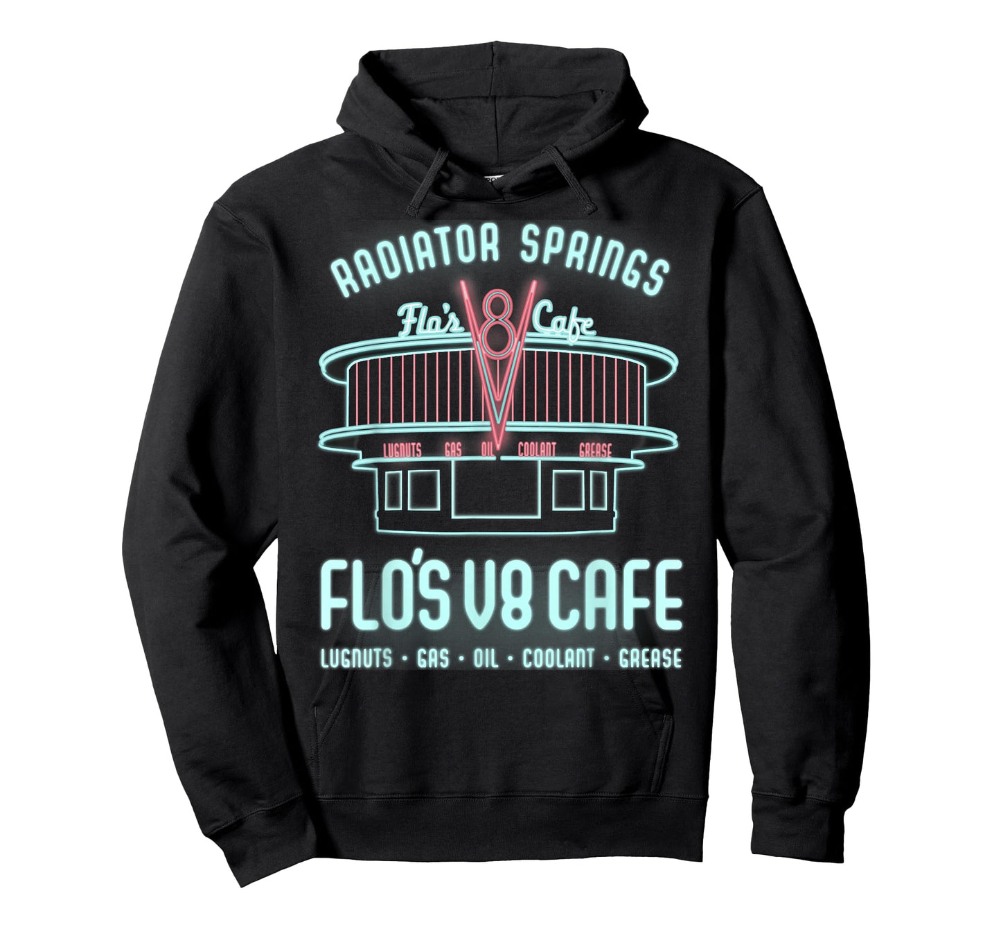 Disney Pixar Cars Flo's V8 Cafe Neon Sign Vintage Poster T-Shirt