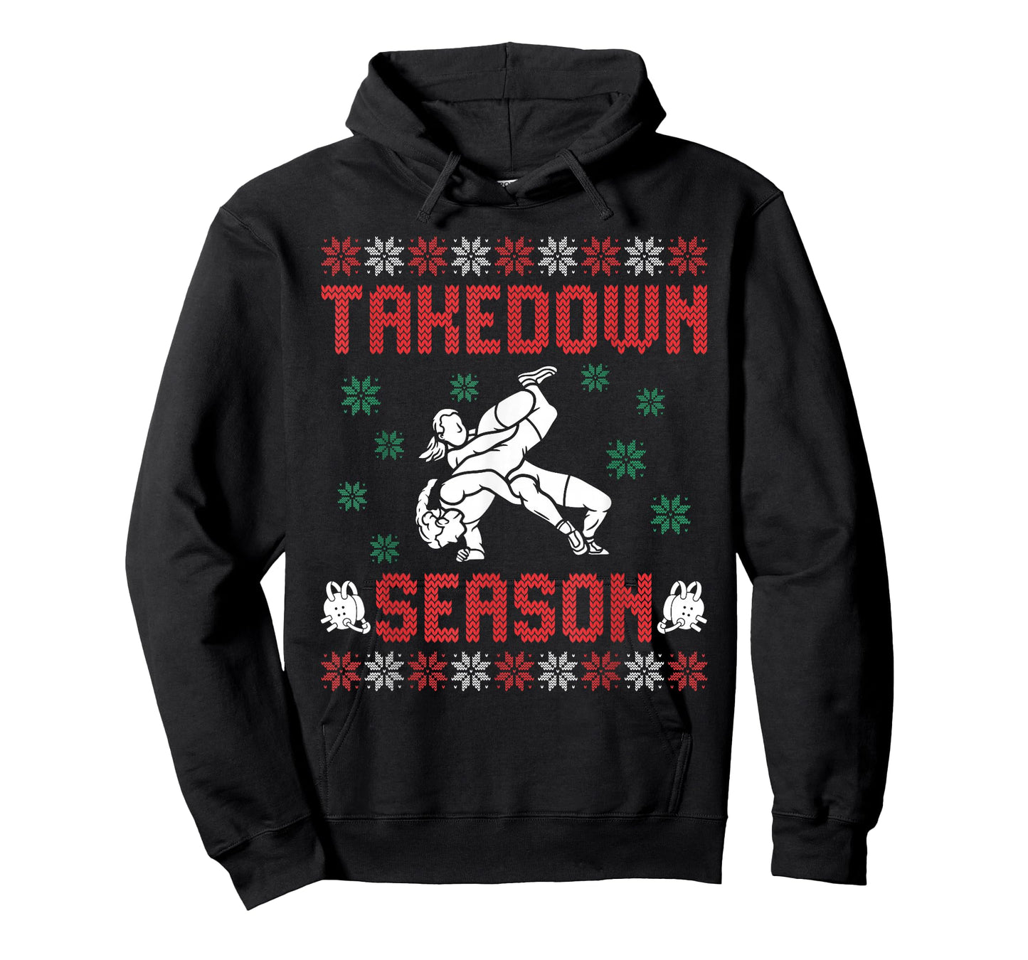 Takedown Season Girls Wrestling Ugly Sweater Christmas T-Shirt