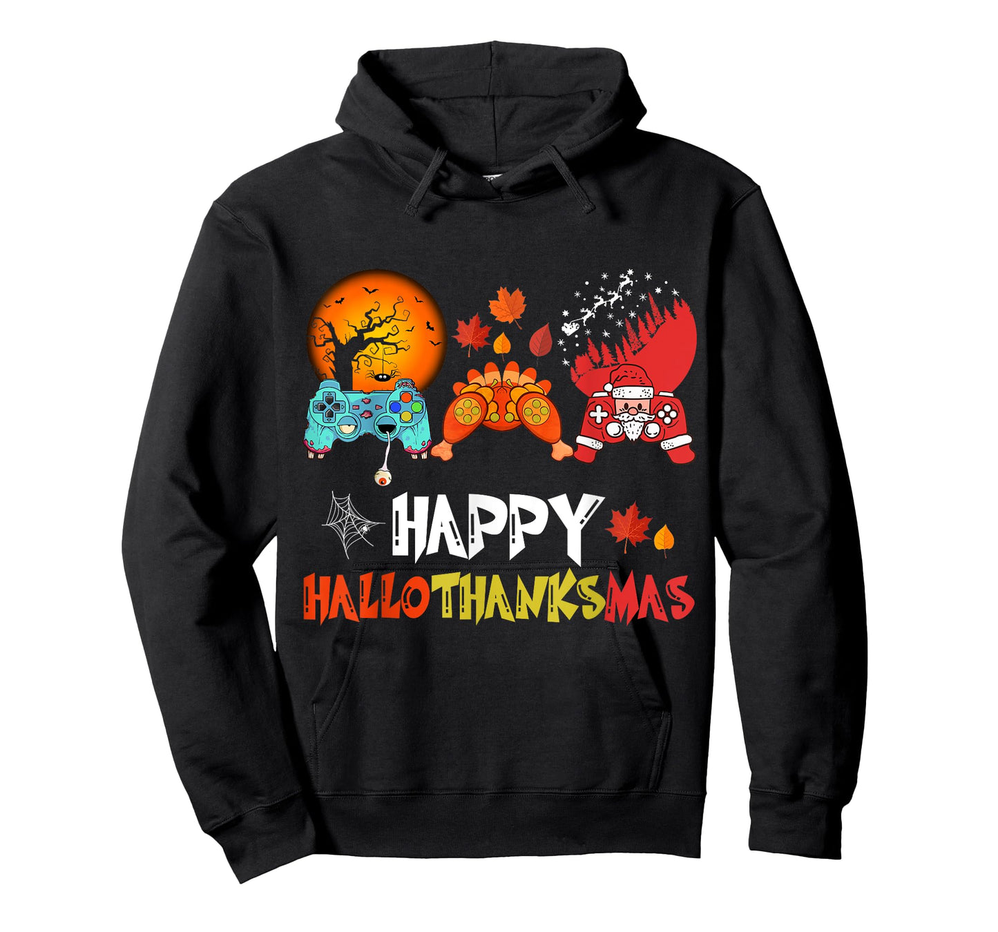 Halloween Thanksgiving Xmas Happy HalloThanksMas Video Game T-Shirt