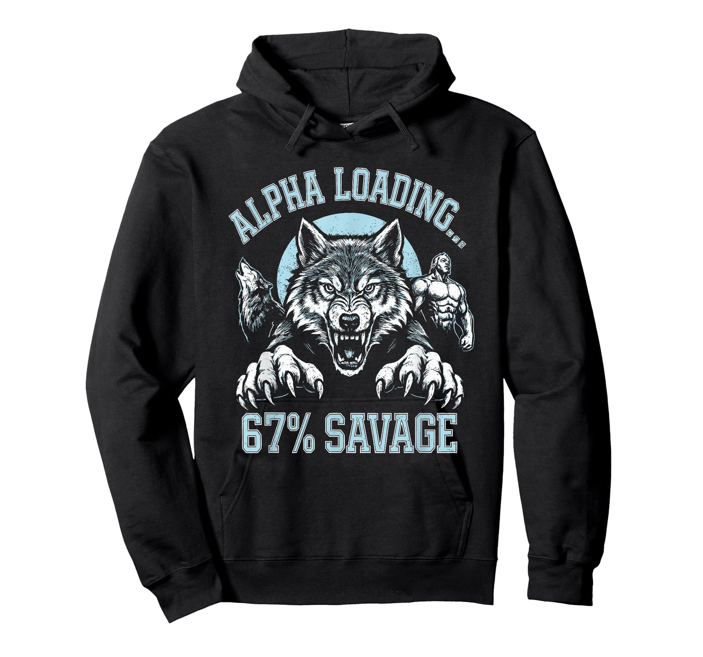 Alpha Wolf Loading 67 Percent Savage Funny Gen Z Meme T-Shirt