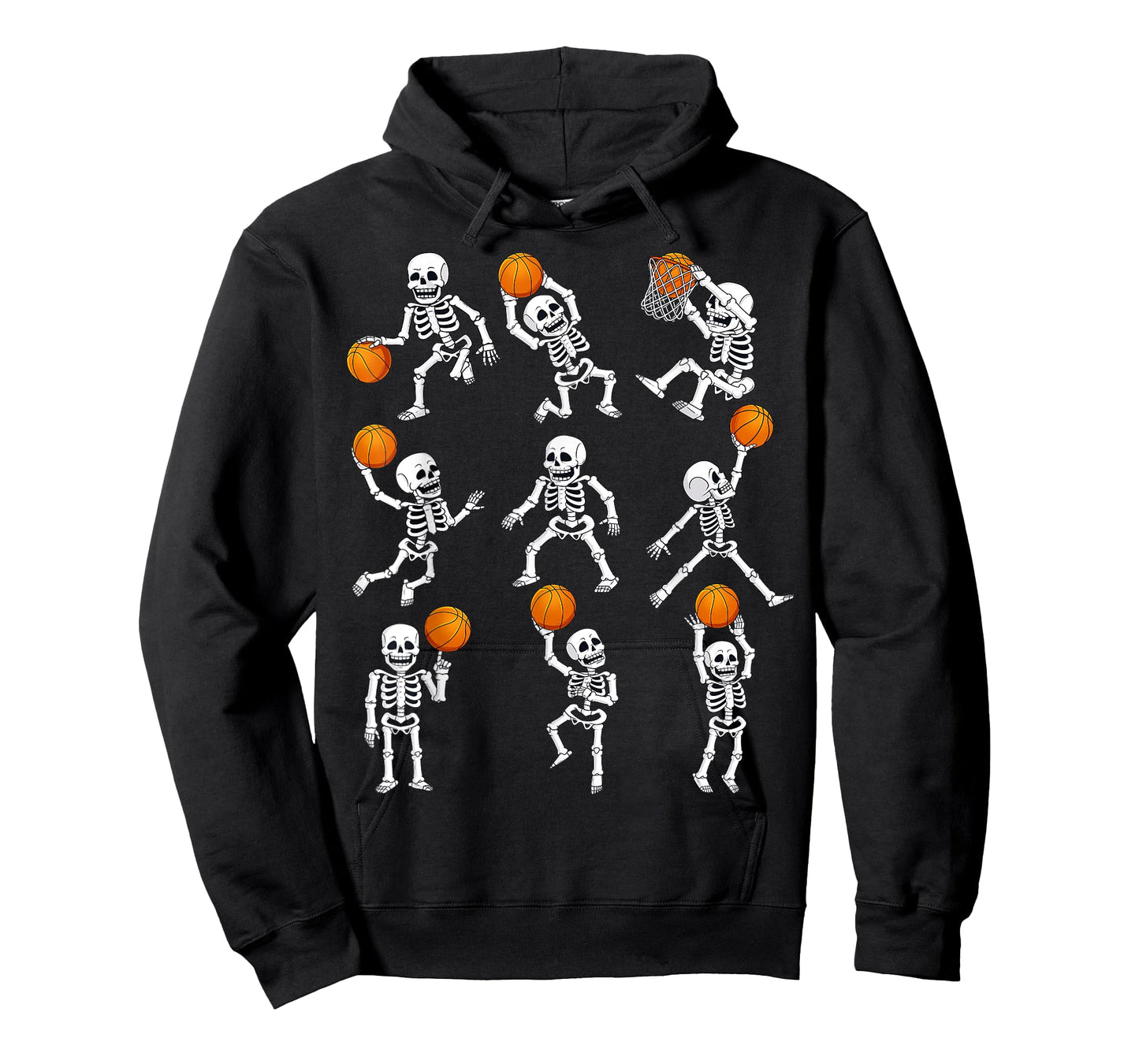 Halloween Basketball Skeletons Dunking Dribble Boys Kids T-Shirt