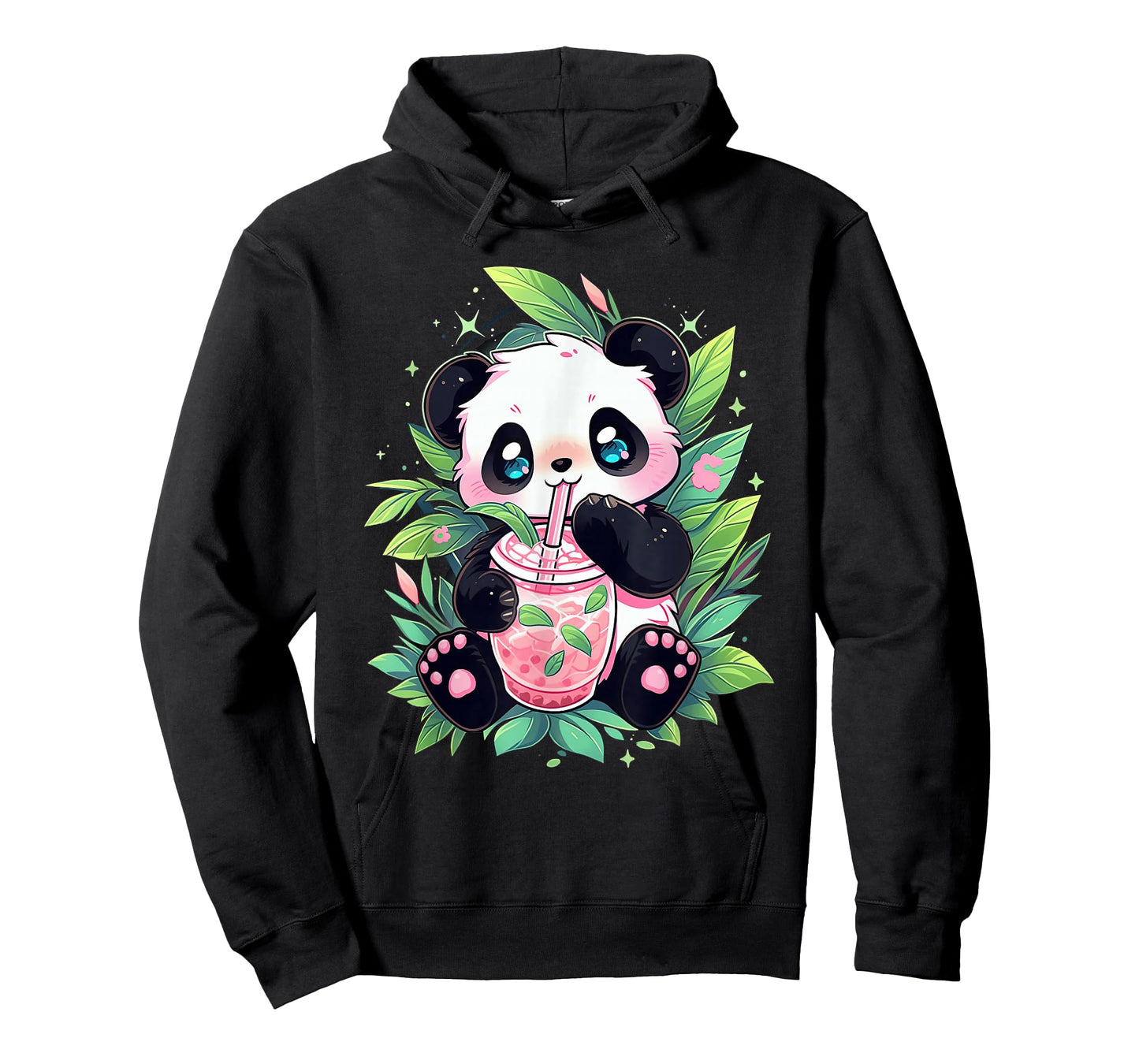 cute panda drinking bubble tea milk anime kawaii T-Shirt