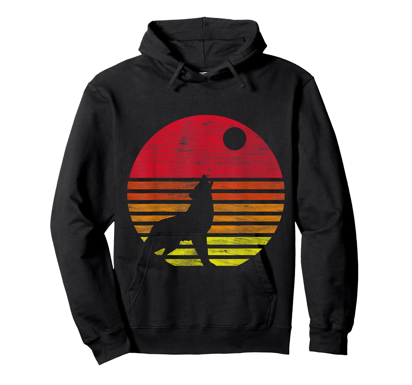 Retro Wolf Howling at The Moon T-Shirt