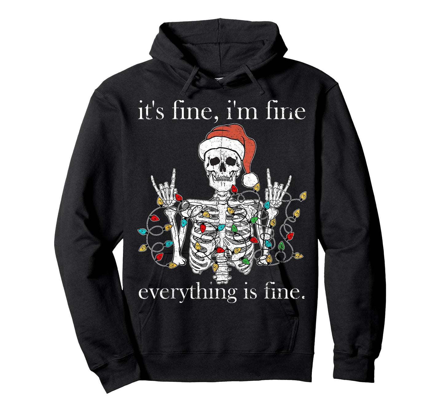 It's Fine I'm Fine Everything Is Fine Christmas Skeleton T-Shirt