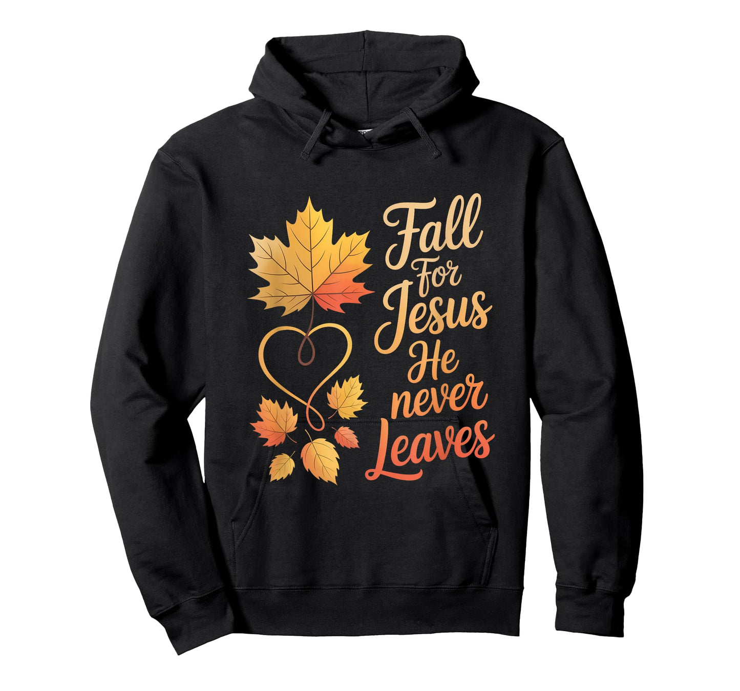 Fall for Jesus He Never Leaves - Christian Halloween T-Shirt