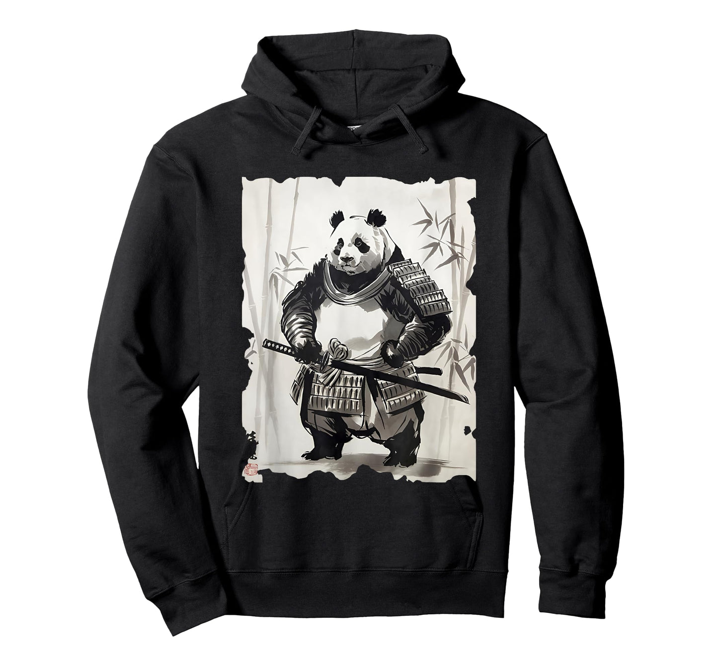 Panda Samurai Japanese Art - Vintage Panda Sumi-e Graphic T-Shirt