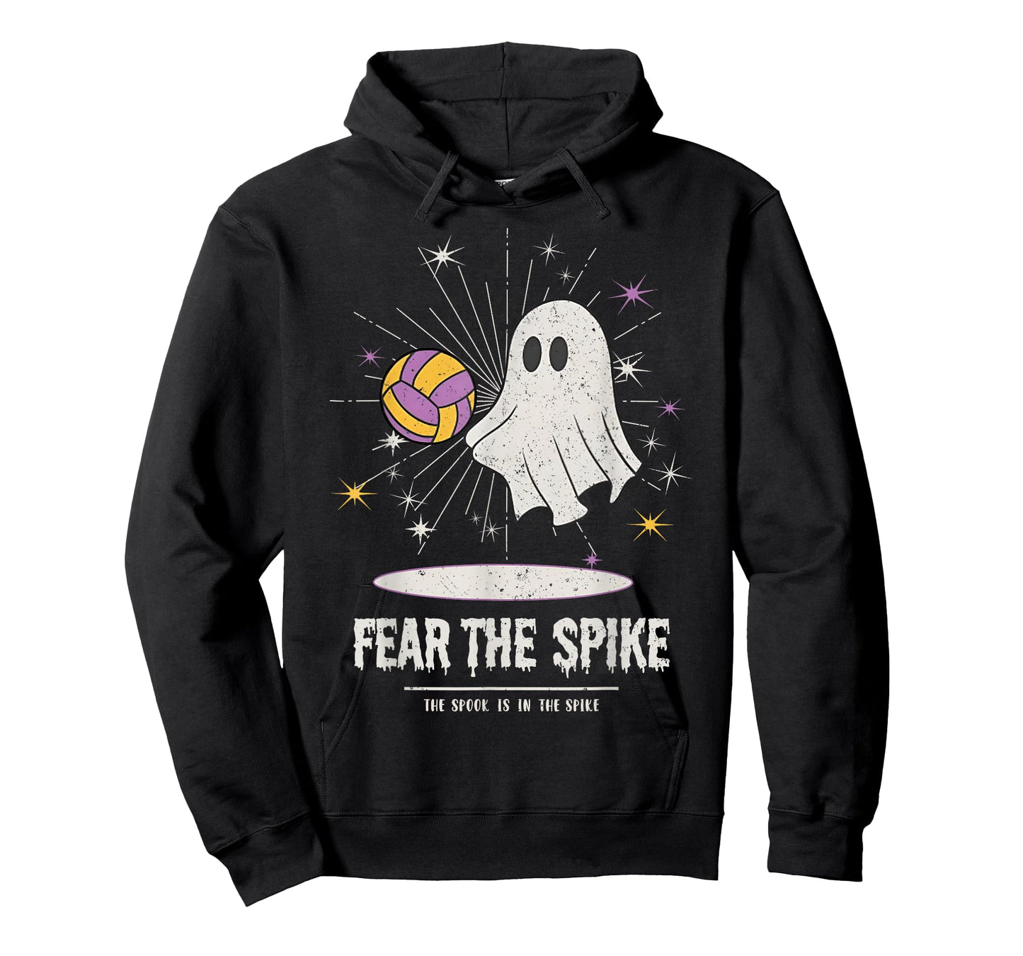 Fear The Spike Spooky Ghost Playing Volleyball Player Sports T-Shirt