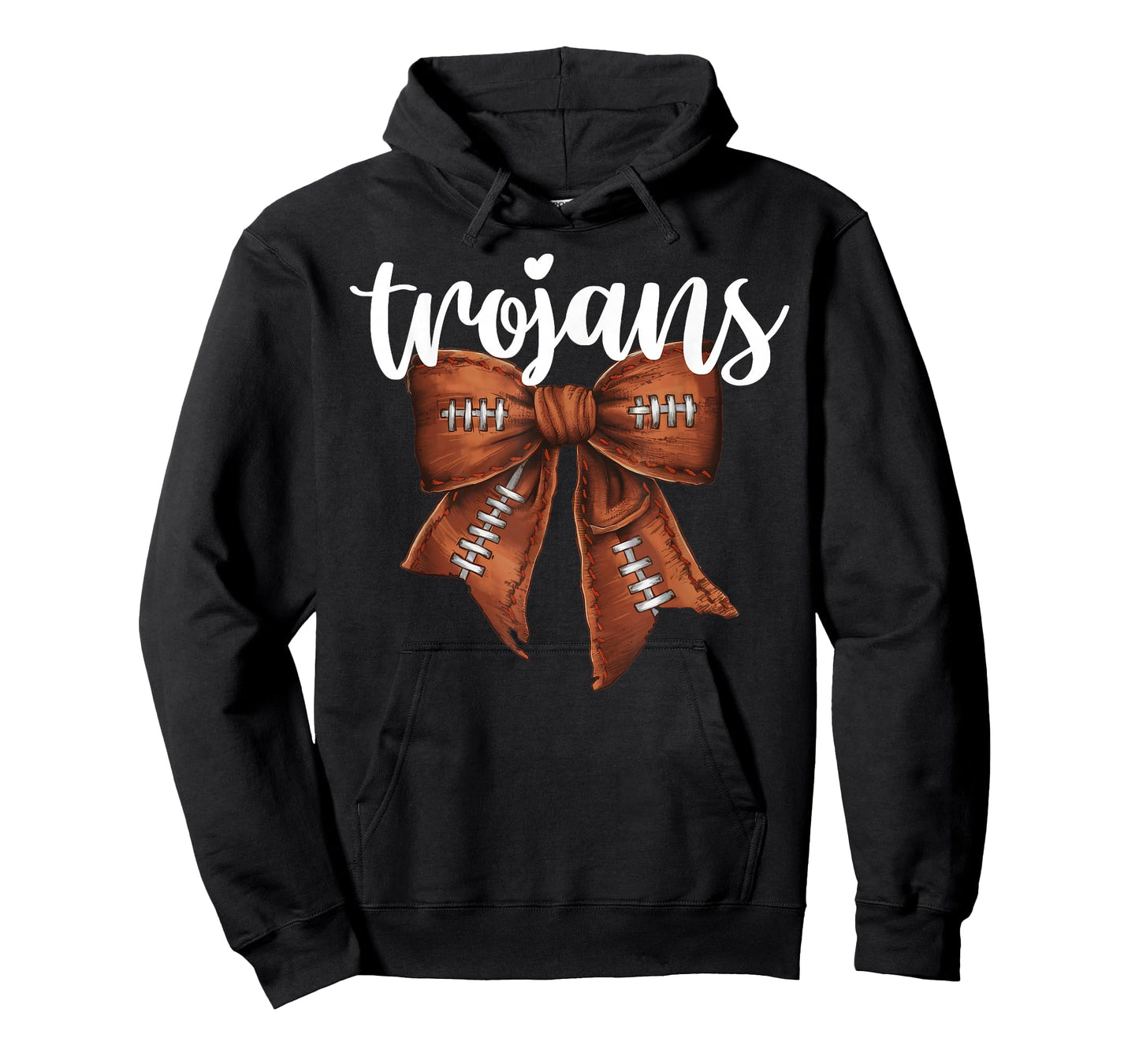 Trojans Football Bow School Spirit Team Mascot Game Night T-Shirt
