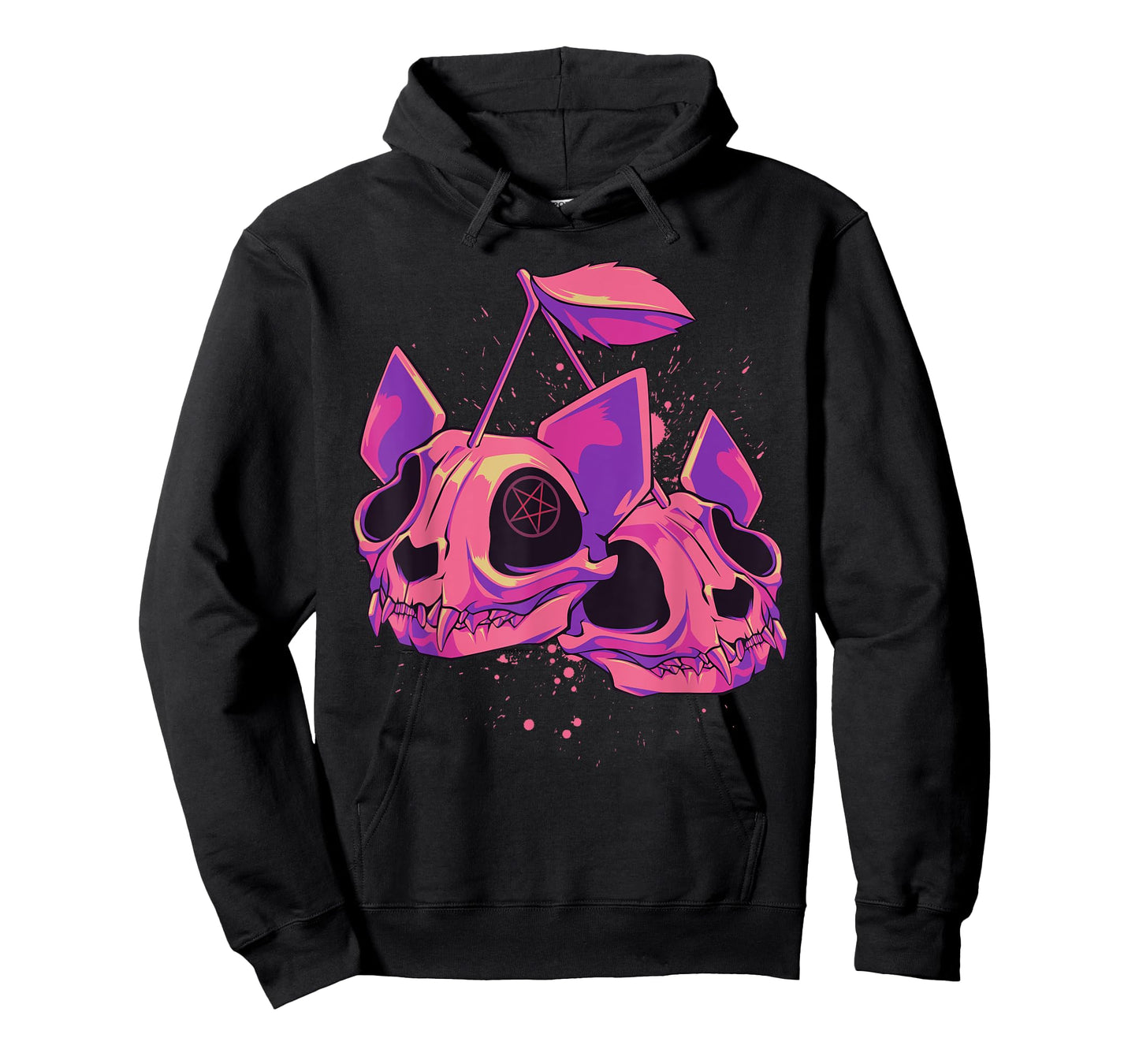 Pastel Goth Soft Grunge Cherry Cat Skulls T-Shirt