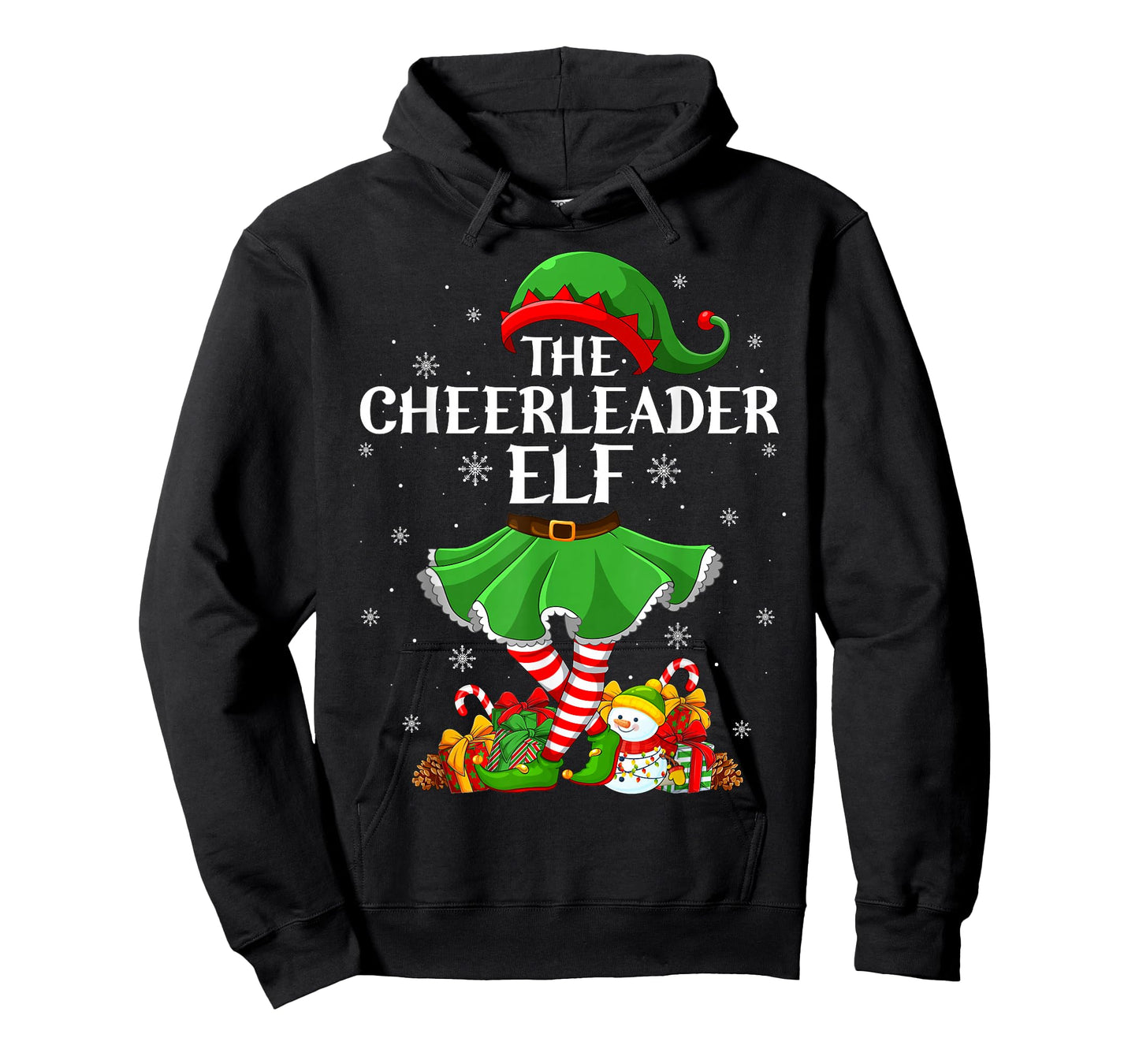 Cheerleader Elf Christmas Family Elf Squad Xmas Girls Women T-Shirt