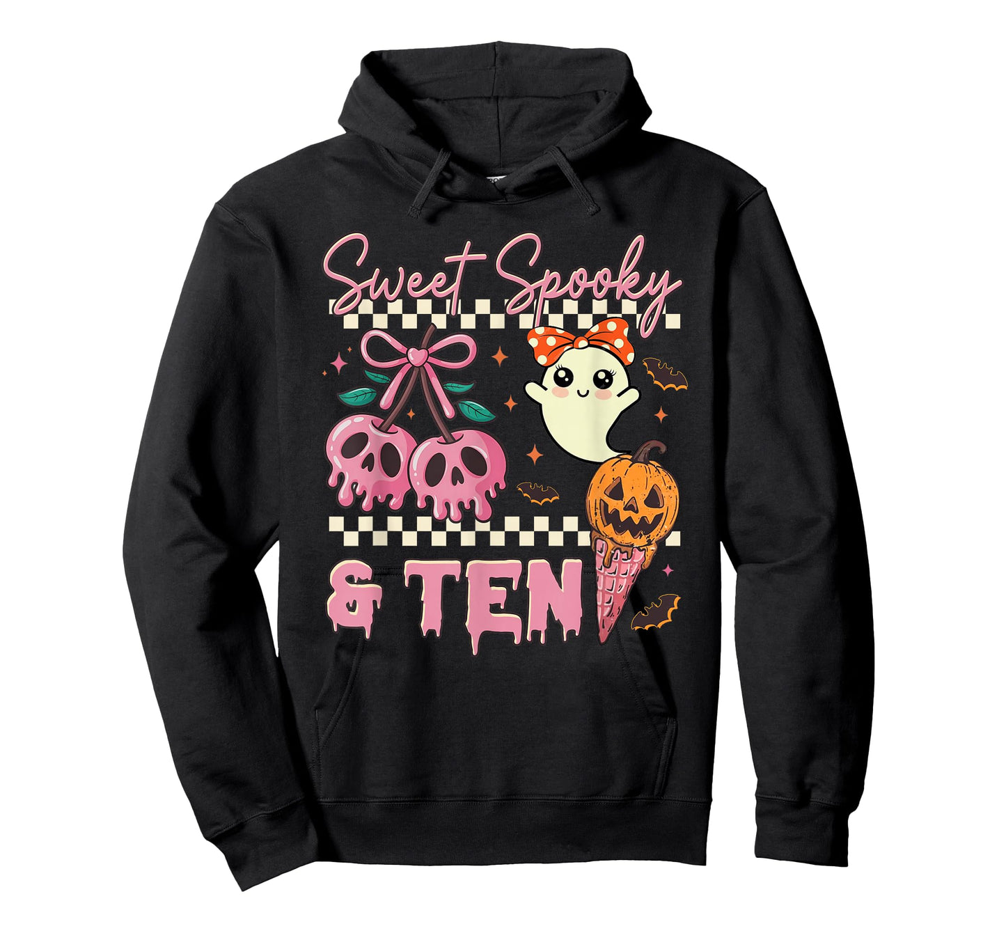 Sweet Spooky and Ten Cute Ghost 10th Birthday Halloween T-Shirt